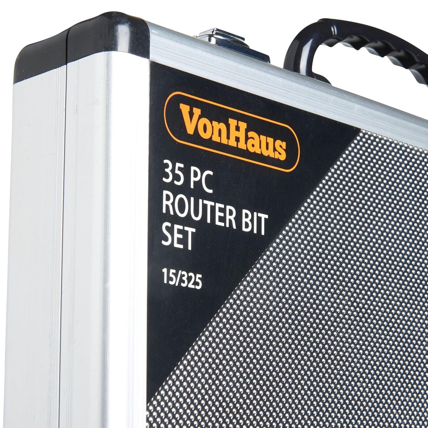 Silver - VonHaus - VonHaus 35 Pc Router Bits Set - TCT Tungsten - 4