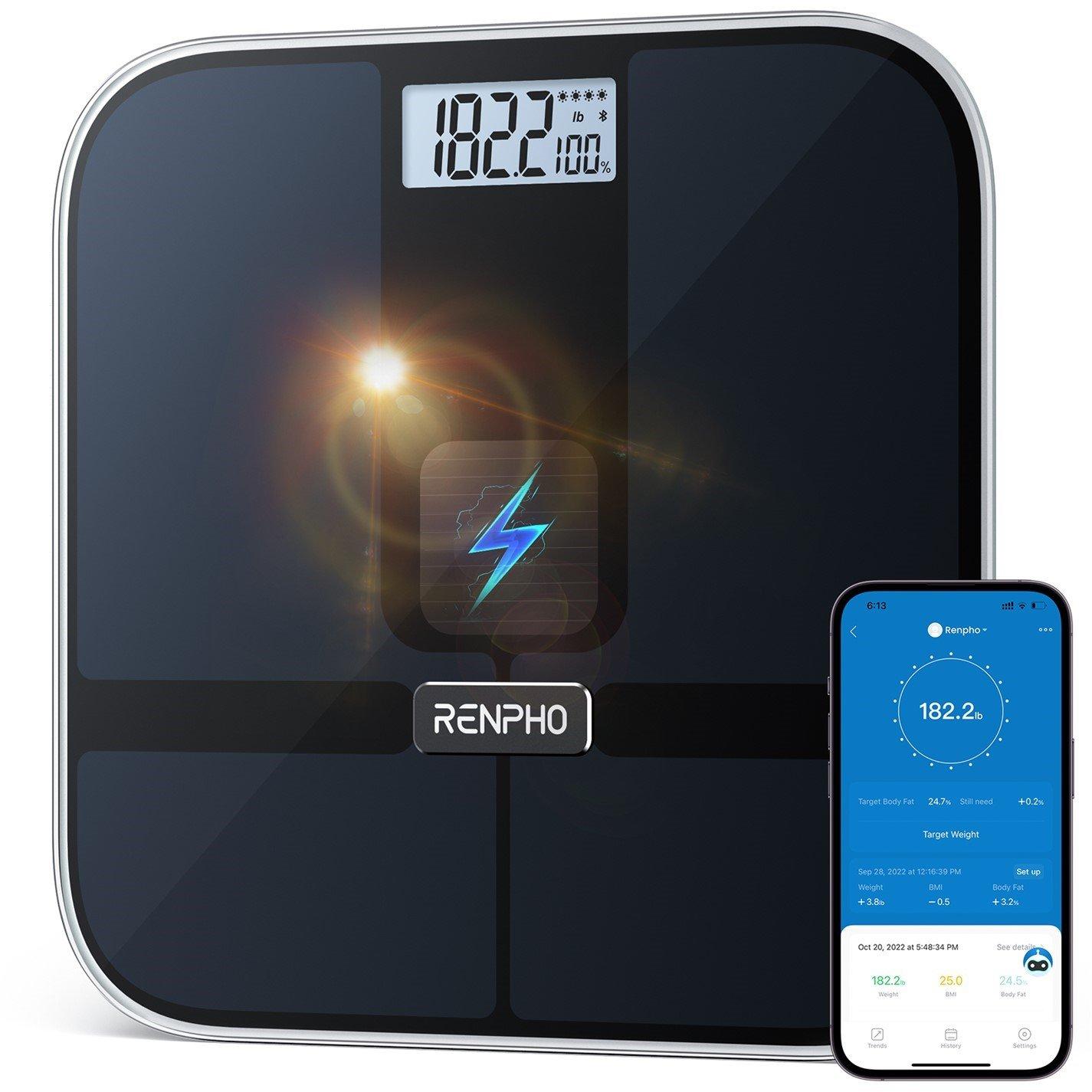 Black - Renpho - Renpho Solar Body Scales - 1