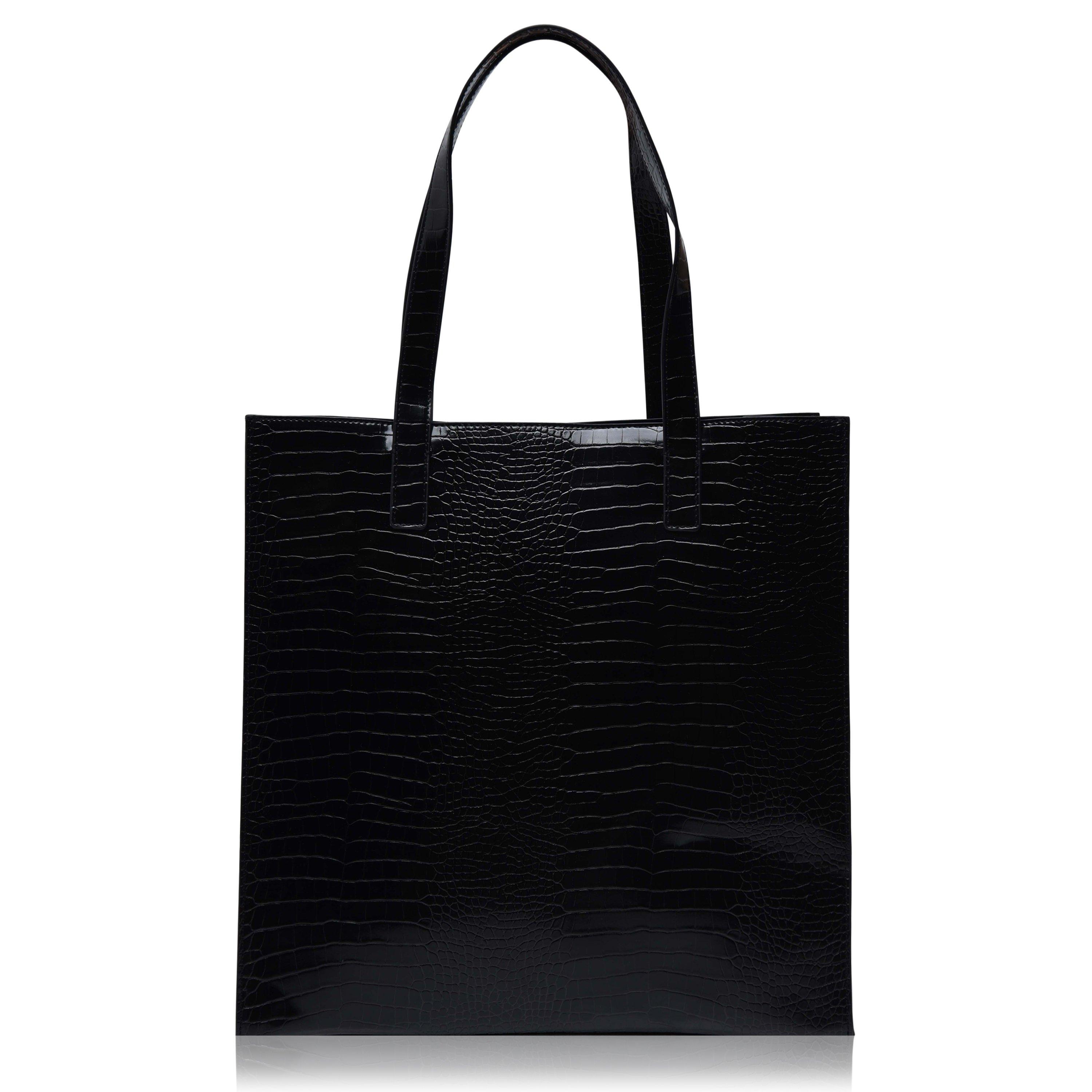 black - Ted Baker - Women's Crocodile-Embossed Tote Bag - 3