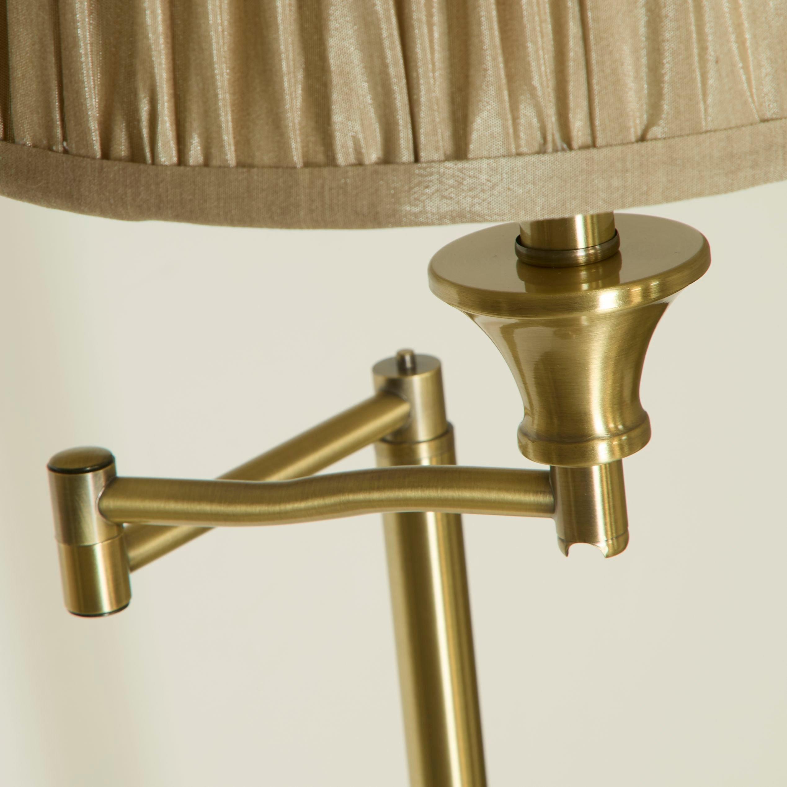 Metallics - Lighting Collection - Ab Swing Arm Floor Lamp with Pleated Shade - 4