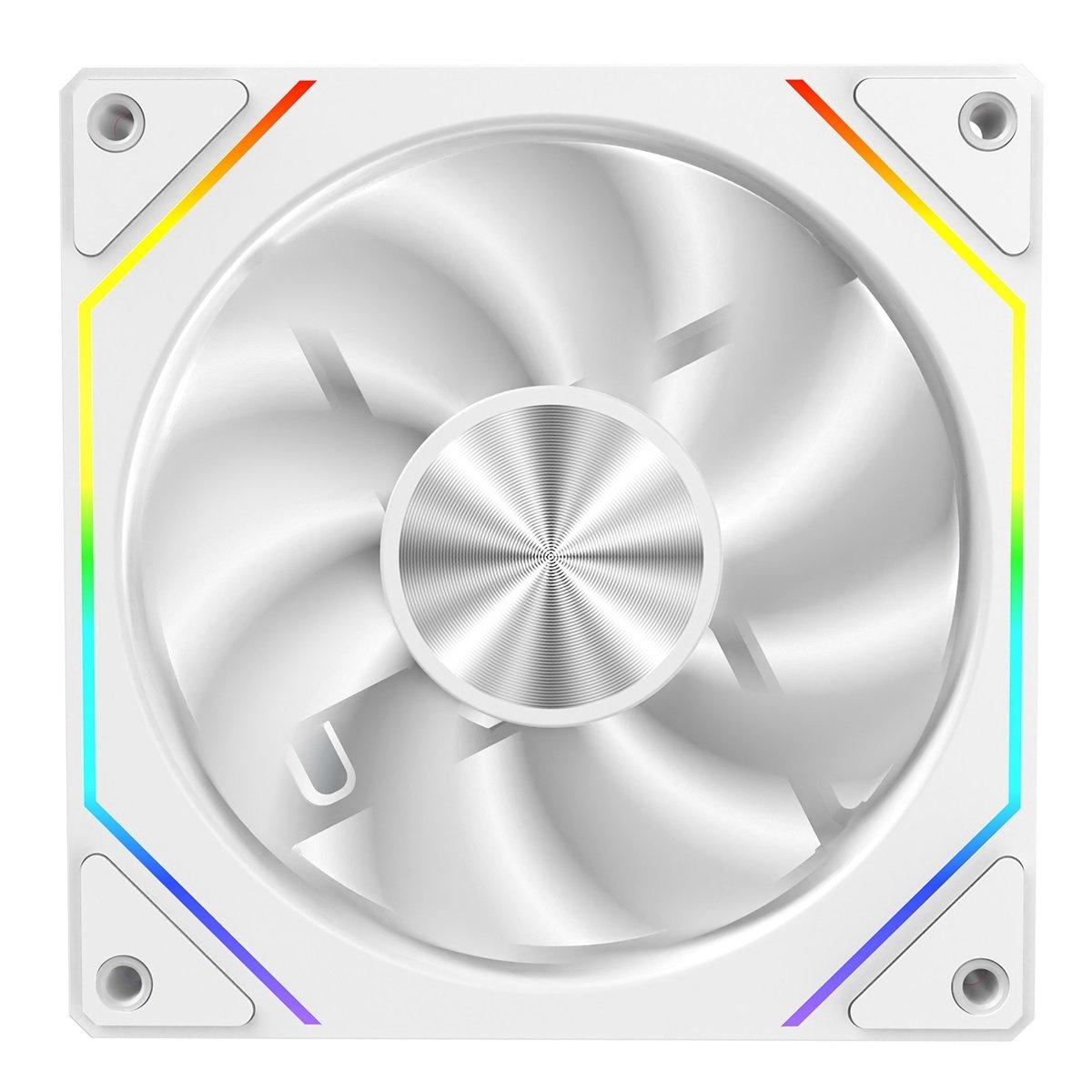 RGB White - CiT - Eclipse 120mm Two-Sided Infinity ARGB White 4pin PWM PC Cooling Fan - 2