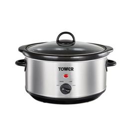 Tower 3.5L S/S Slow Cooker Stainless Steel Black Handles
