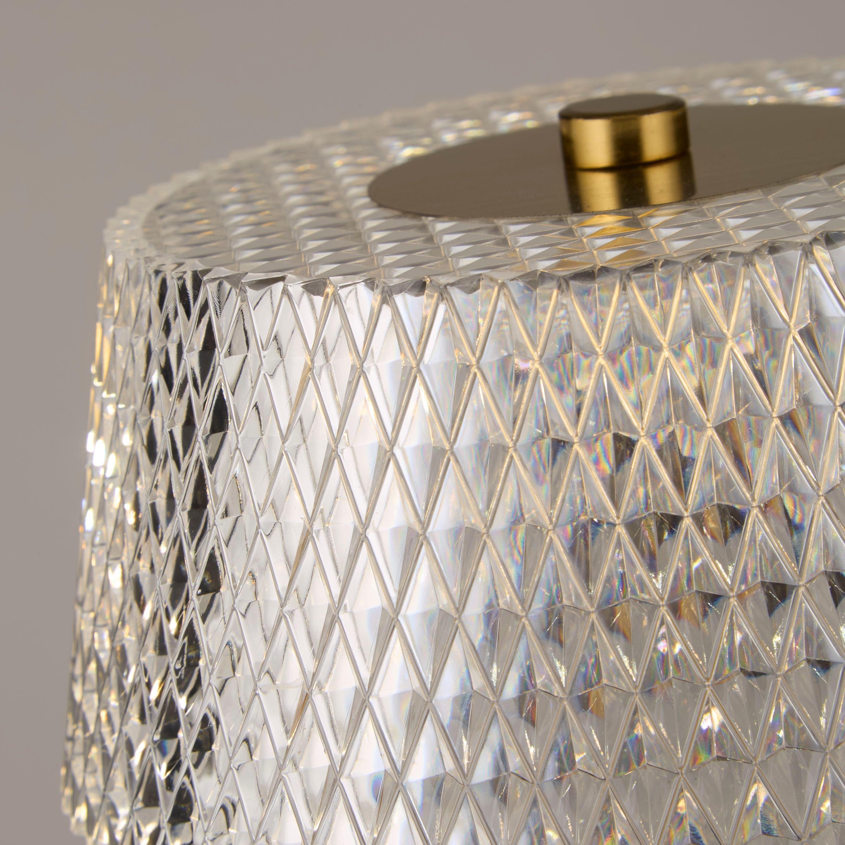 Brass And Clear - Lighting Collection - Pair of Rechargeable Table Lamp with Crystal Effec - 4