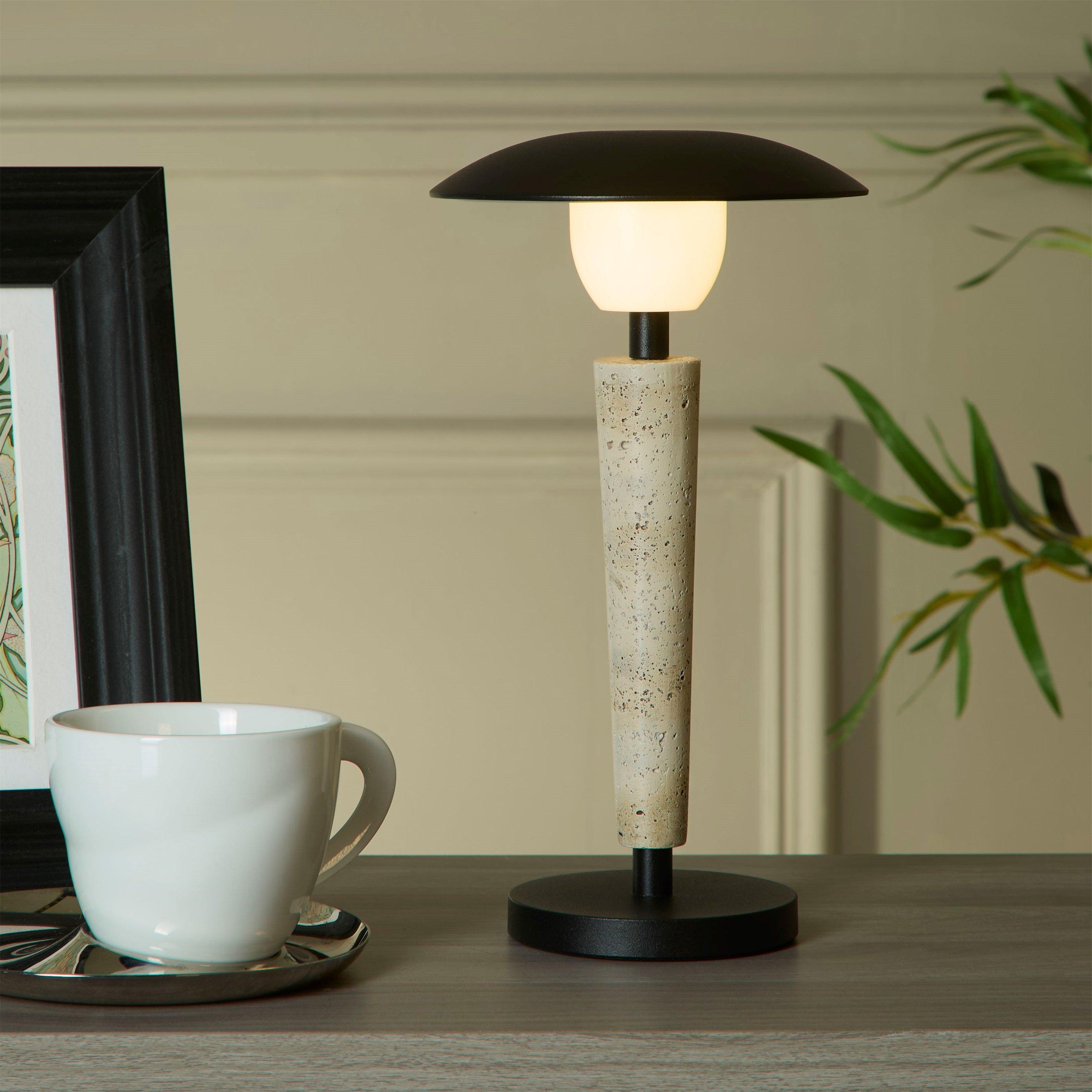 Lighting Collection  Led Rechargeable Metal Table Lamp - 