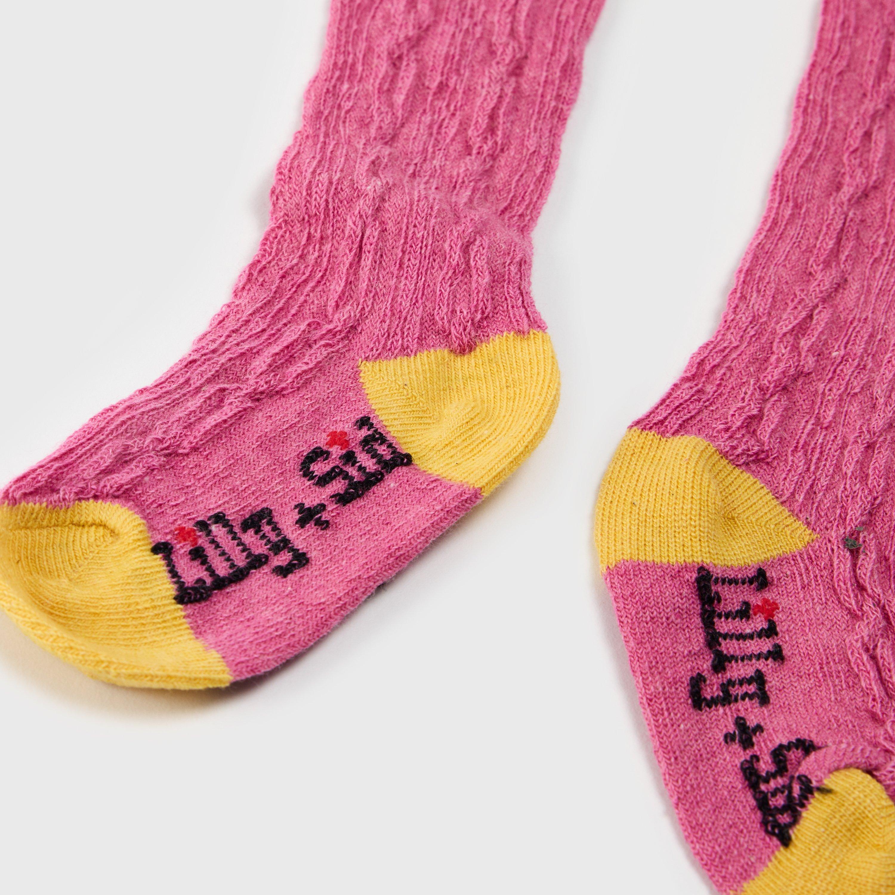 Pink - Lilly and Sid - Cable Opaque Tights - 2