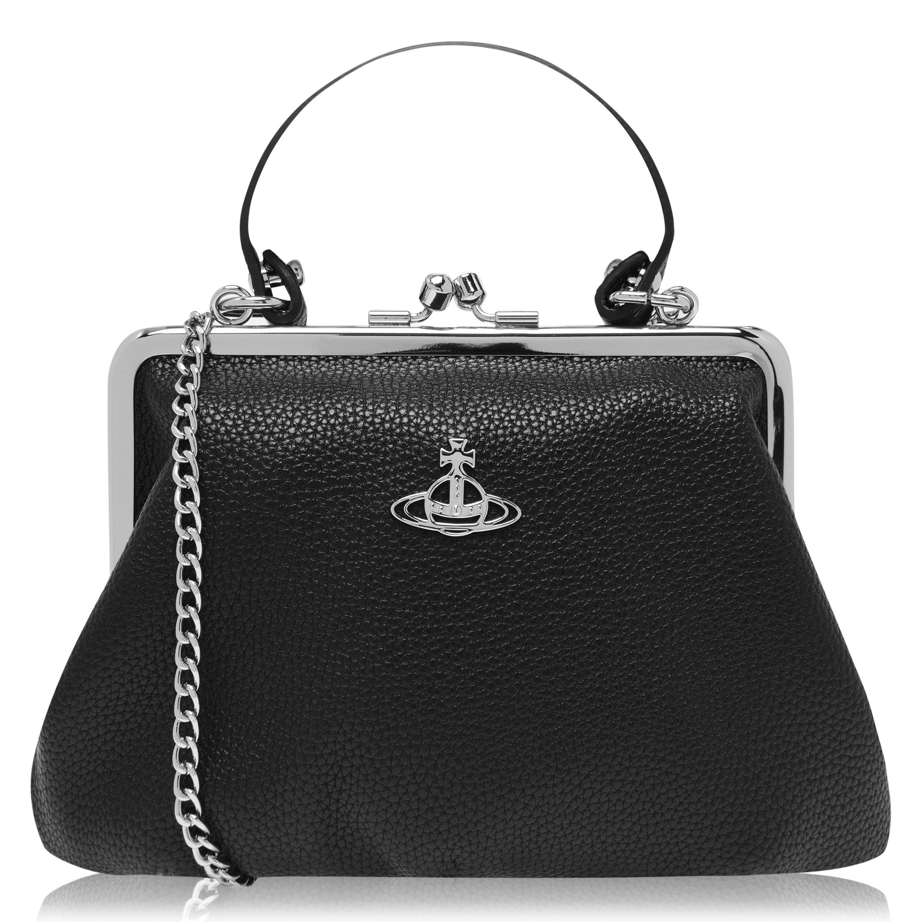 Black - Vivienne Westwood - Women's Textured Johanna Frame Purse - 1