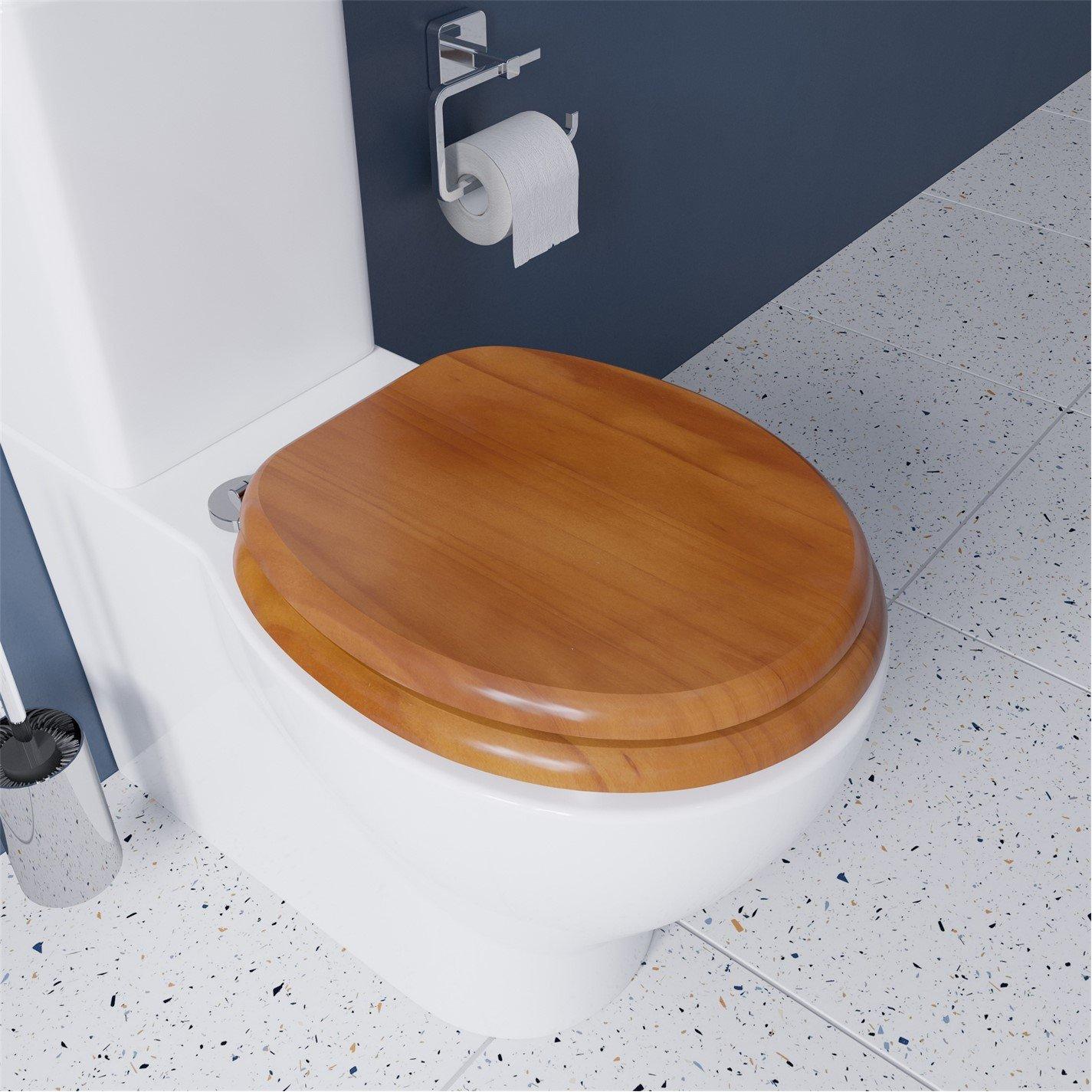 Croydex  Davos Flexi-Fix Toilet Seat - Antique Pine