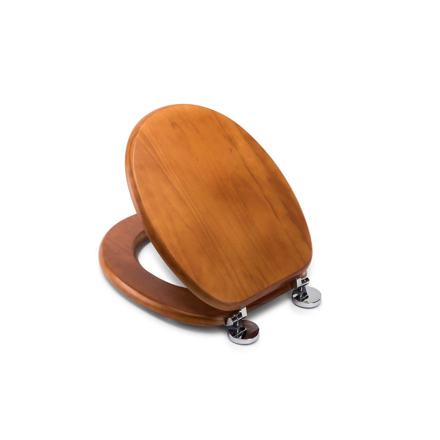 Antique Pine - Croydex - Davos Flexi-Fix Toilet Seat - 2