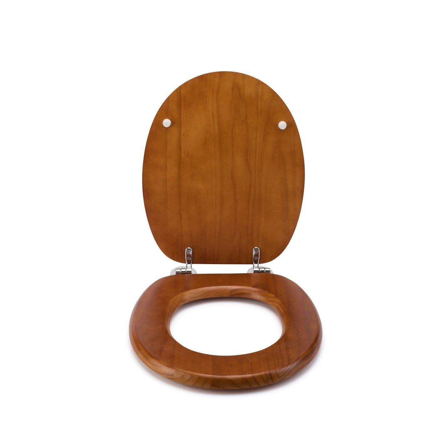 Antique Pine - Croydex - Davos Flexi-Fix Toilet Seat - 4