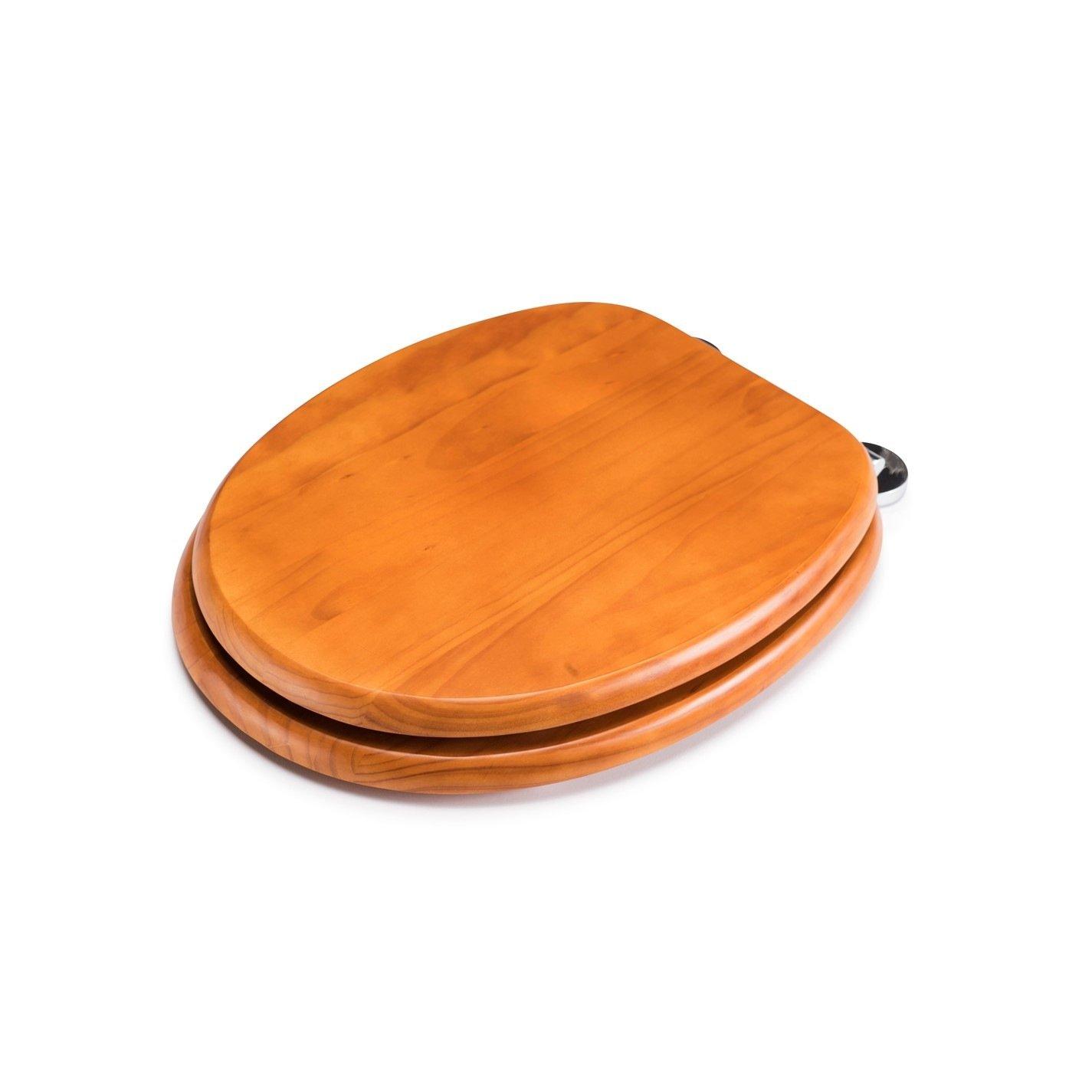 Antique Pine - Croydex - Davos Flexi-Fix Toilet Seat - 5