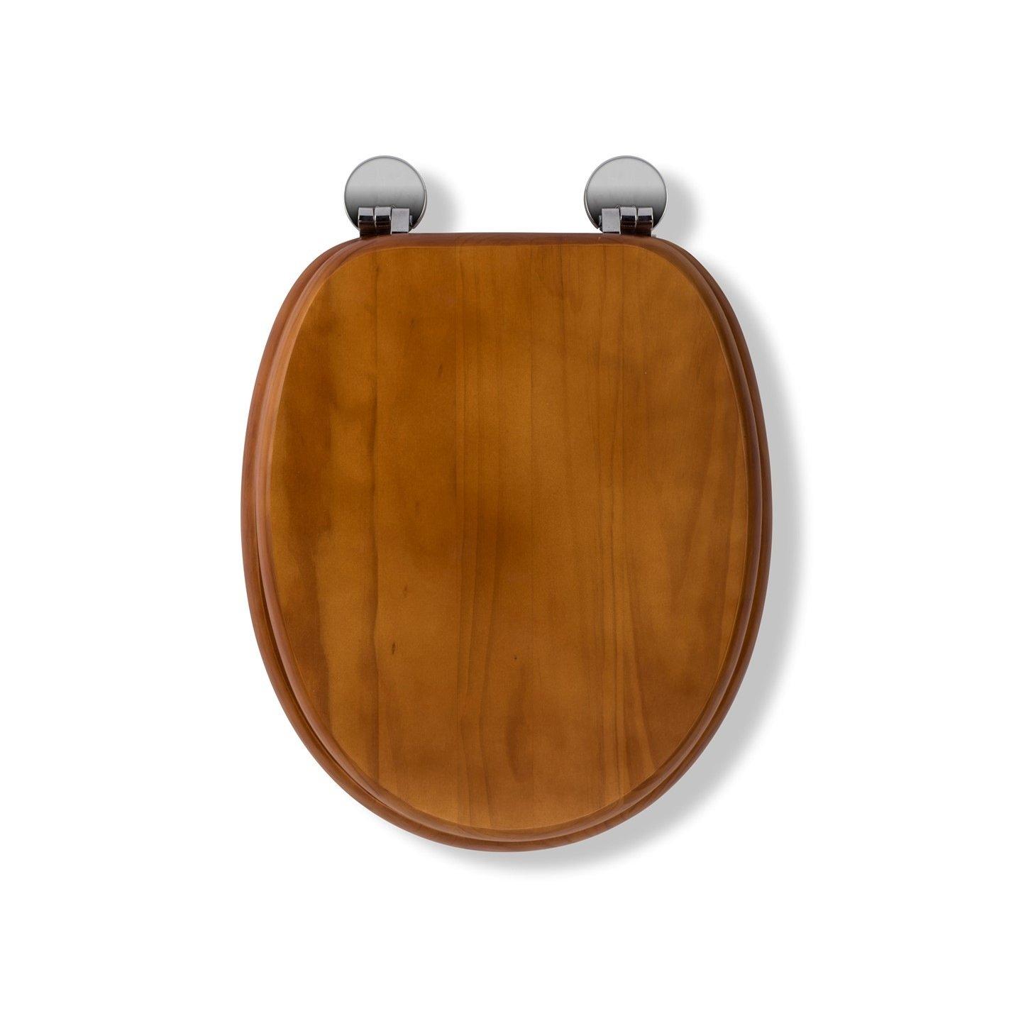Antique Pine - Croydex - Davos Flexi-Fix Toilet Seat - 8