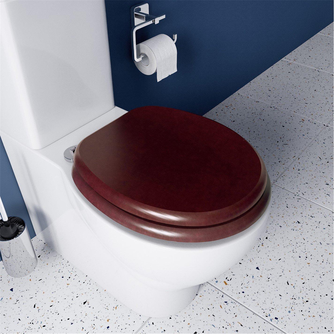 Croydex  Davos Flexi-Fix Toilet Seat - Mahogany