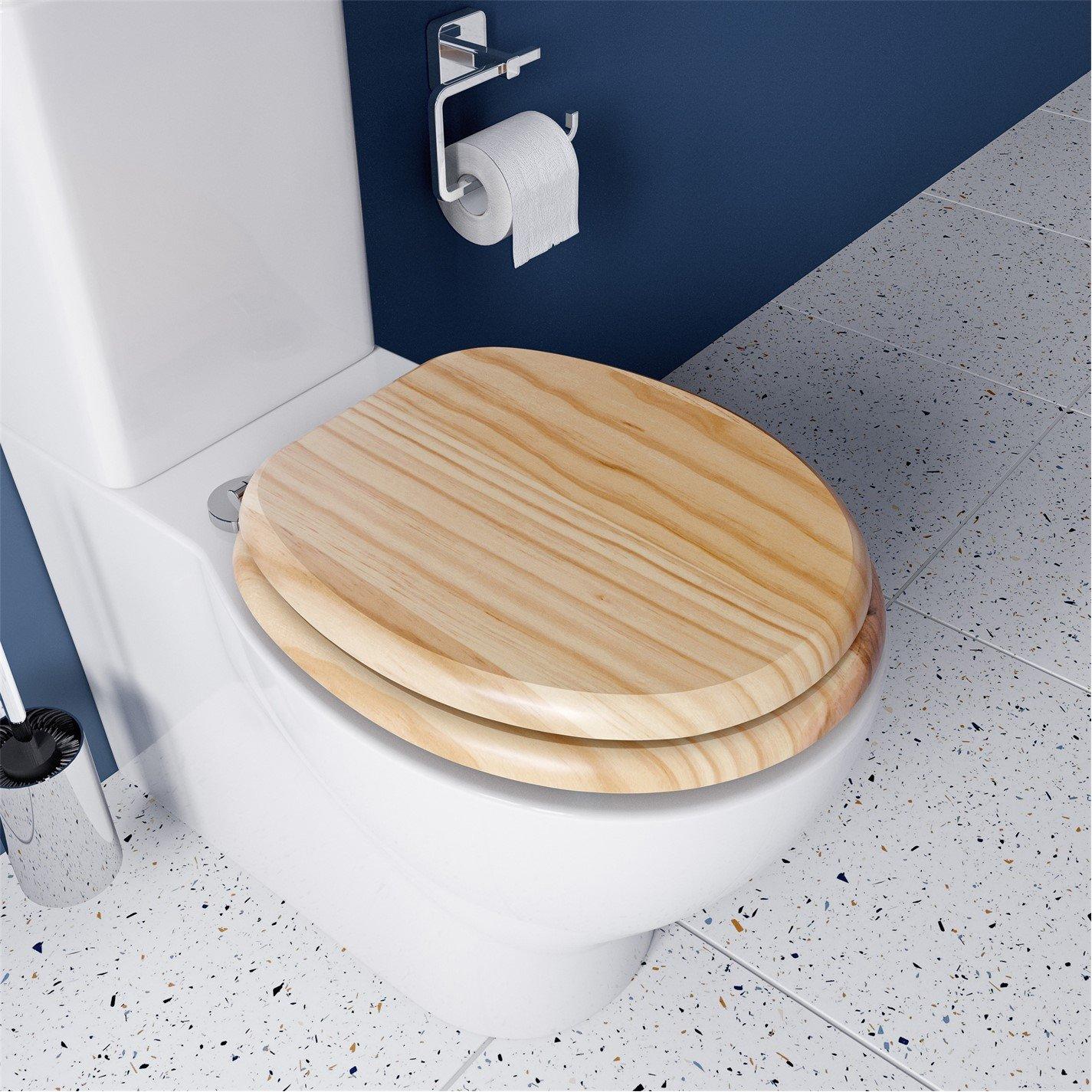 Croydex  Davos Flexi-Fix Toilet Seat - Blonded Pine