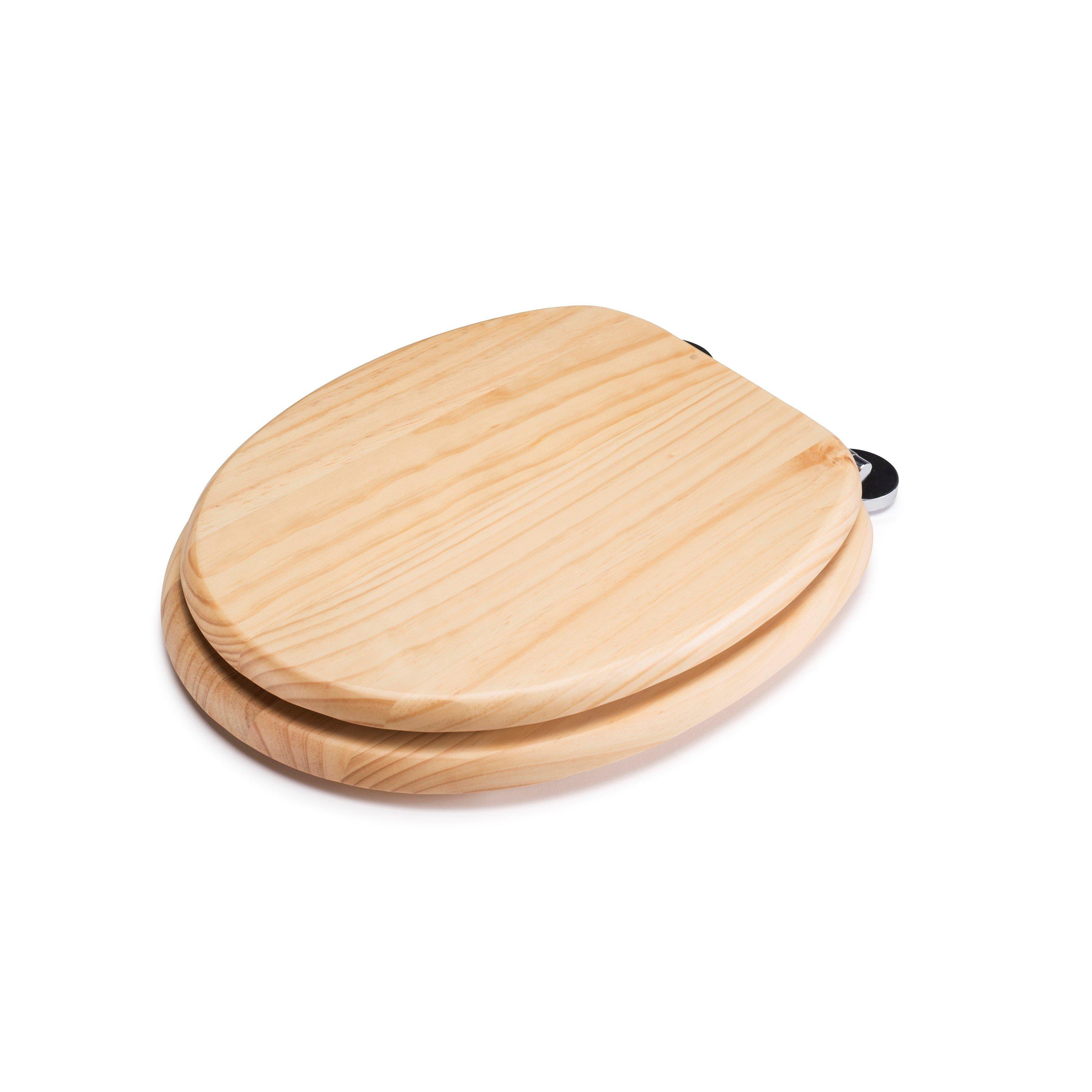Blonded Pine - Croydex - Davos Flexi-Fix Toilet Seat - 7