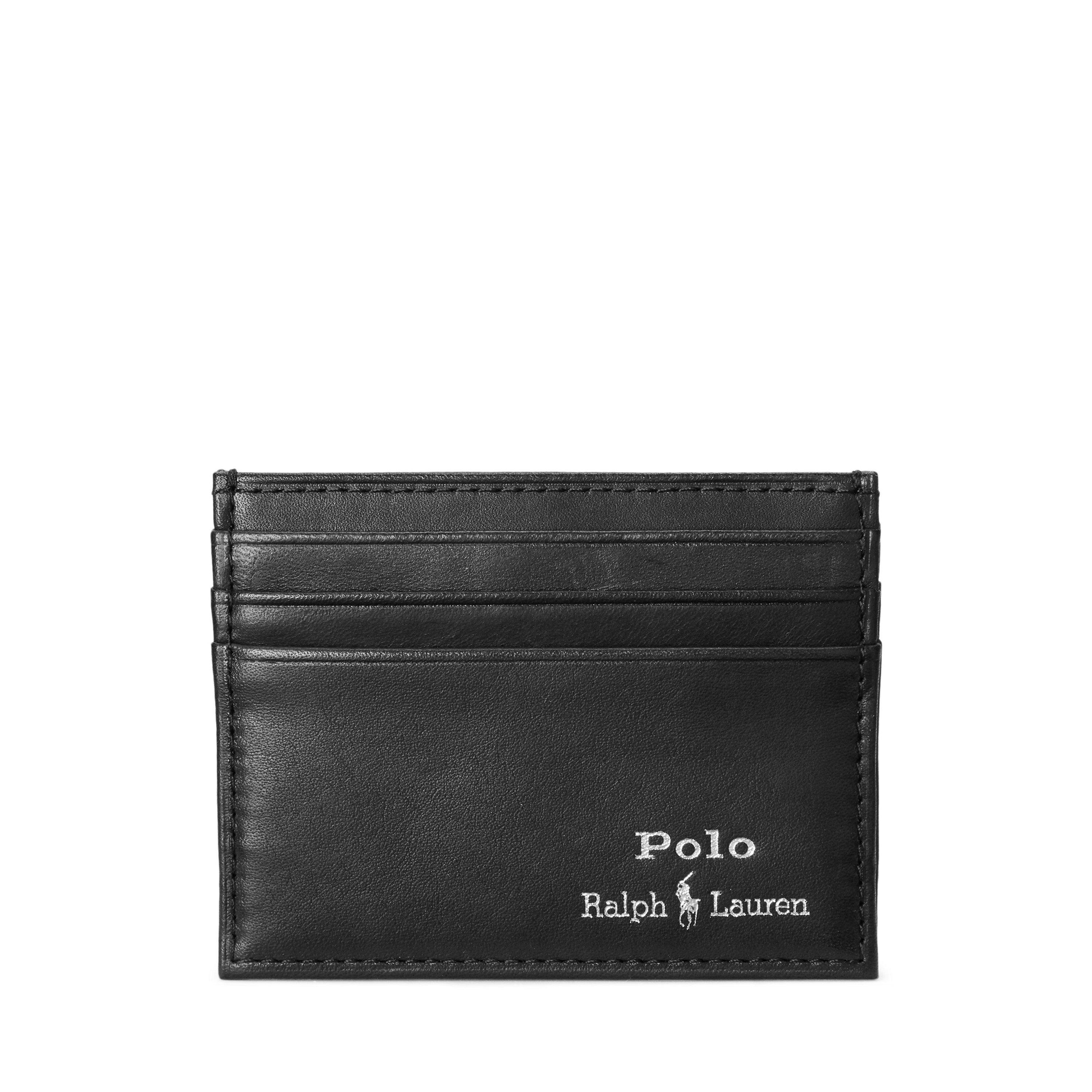 Polo Ralph Lauren Men's Black Foil Leather Card Case