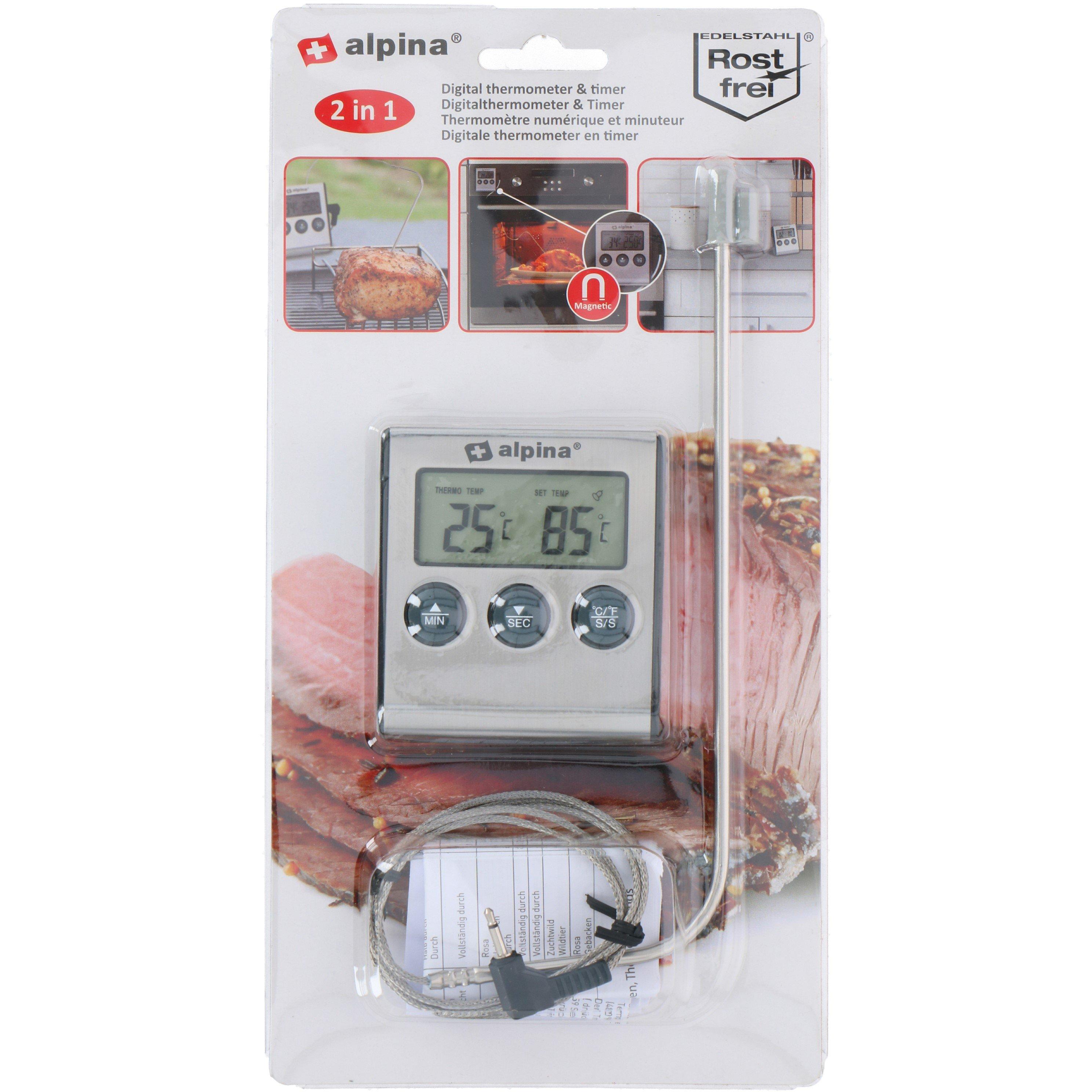 Grey - Alpina - Alpina Kitchen Timer + Thermometer - 2