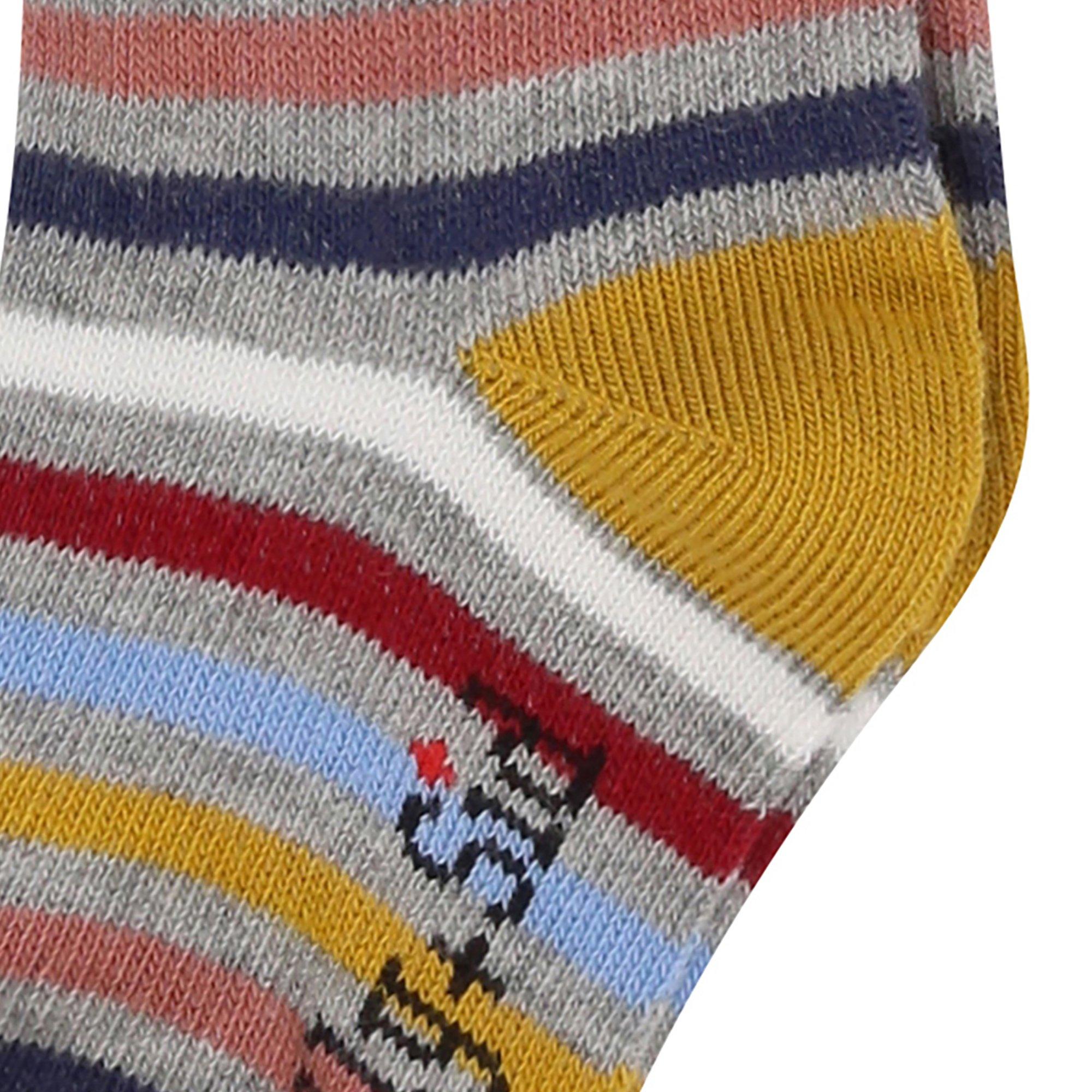 Grey - Lilly and Sid - Multi-Stripe Patterned Tights - 3