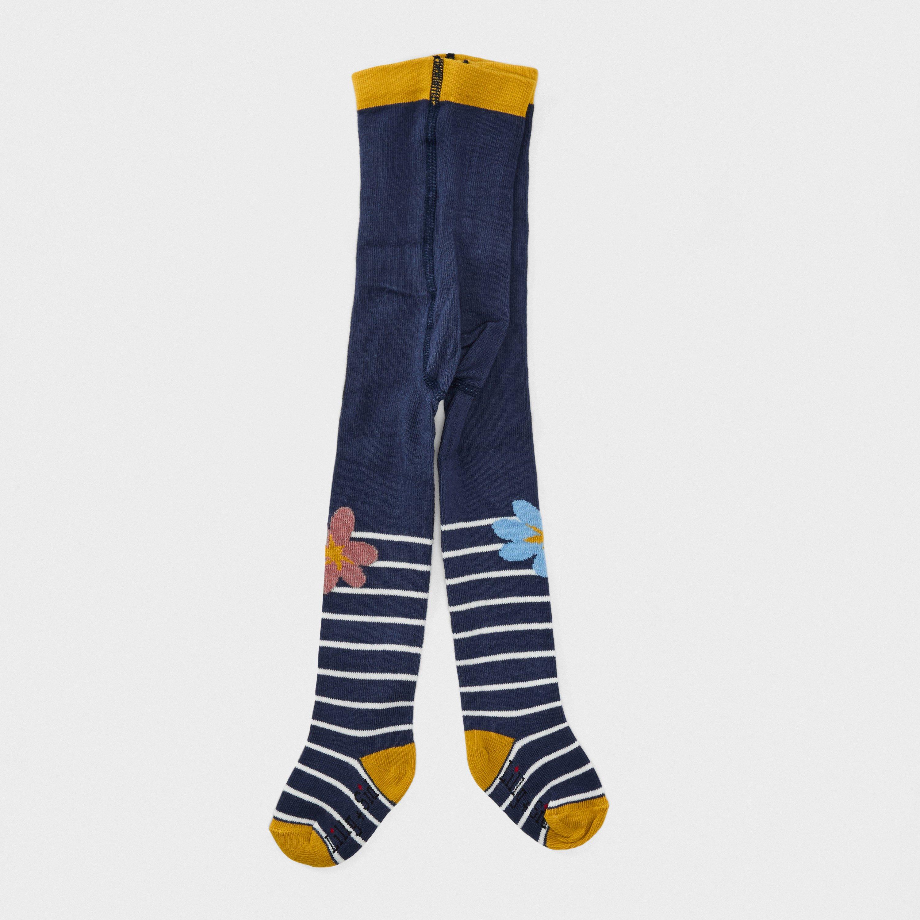 Blauw - Lilly and Sid - Flower Patterned Tights - 2