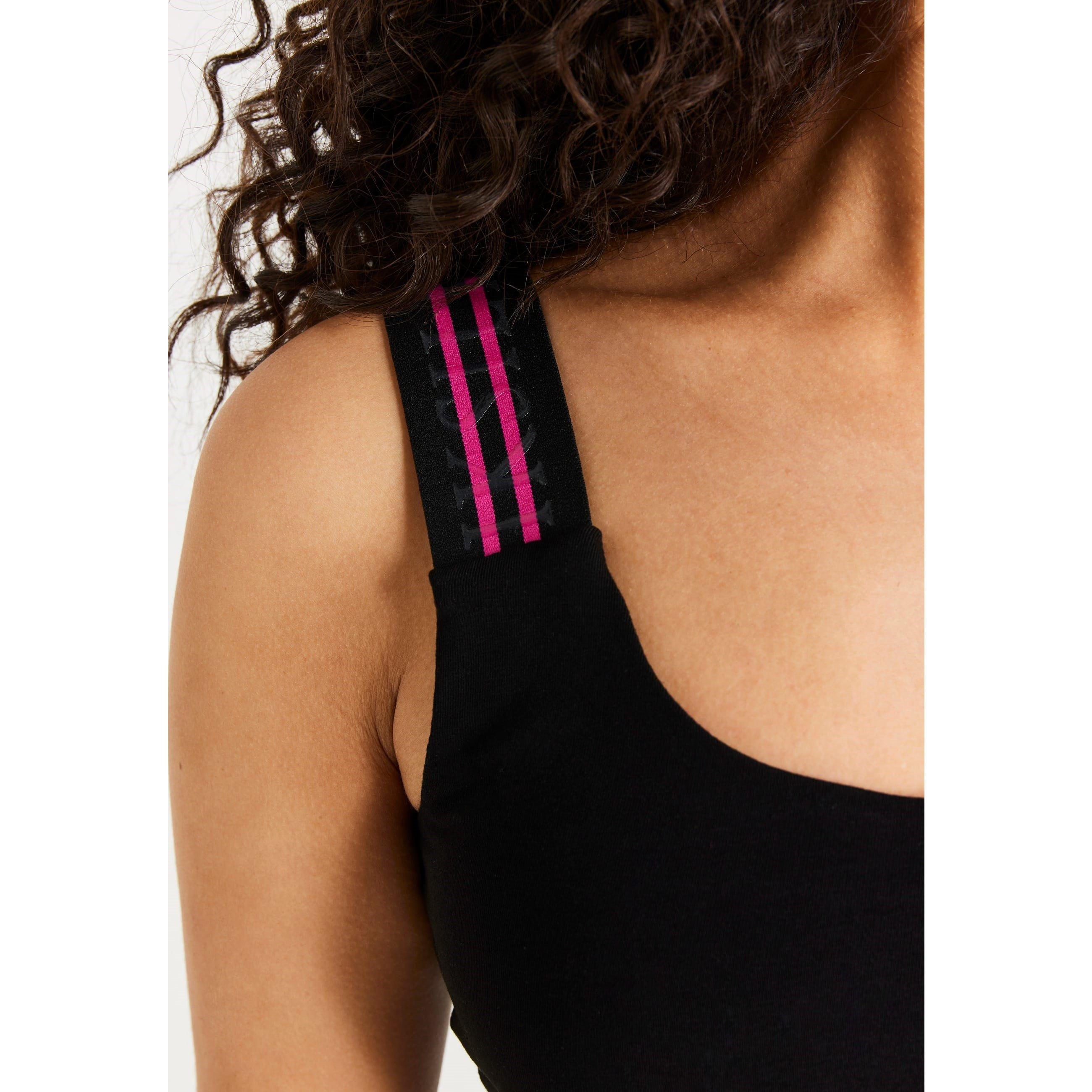 Black - SikSilk - Tape One Shoulder Cropped Bralette - 2