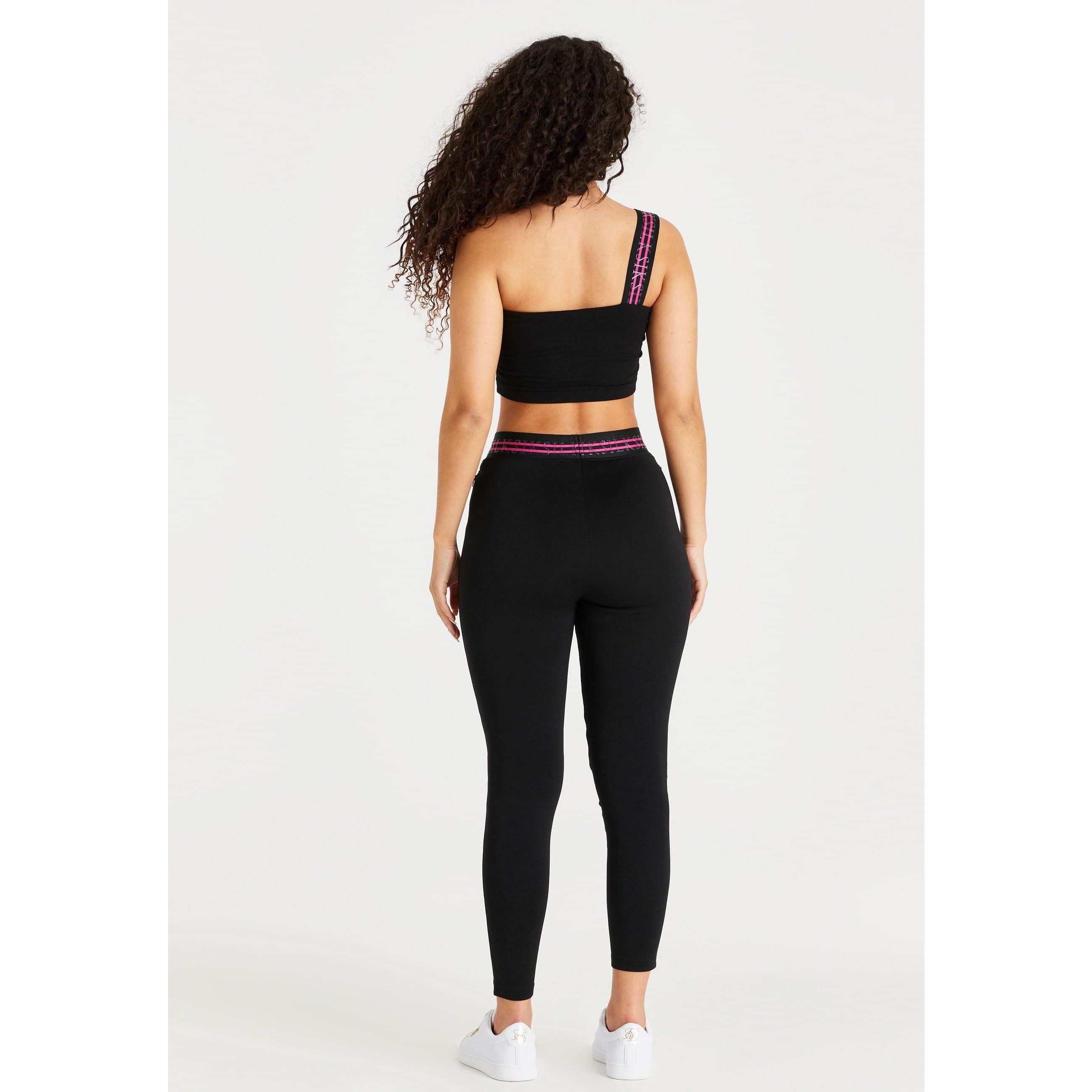Black - SikSilk - Tape One Shoulder Cropped Bralette - 5
