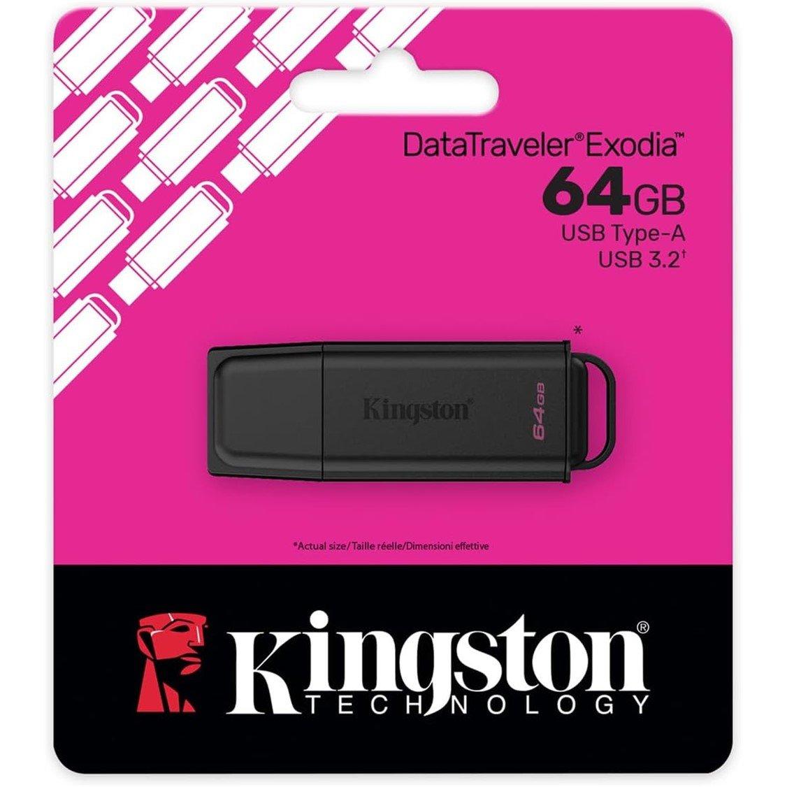 Crna - Kingston Technology - 64GB Exodia USB Flash Drive 3.2 Gen 1 Black - 4