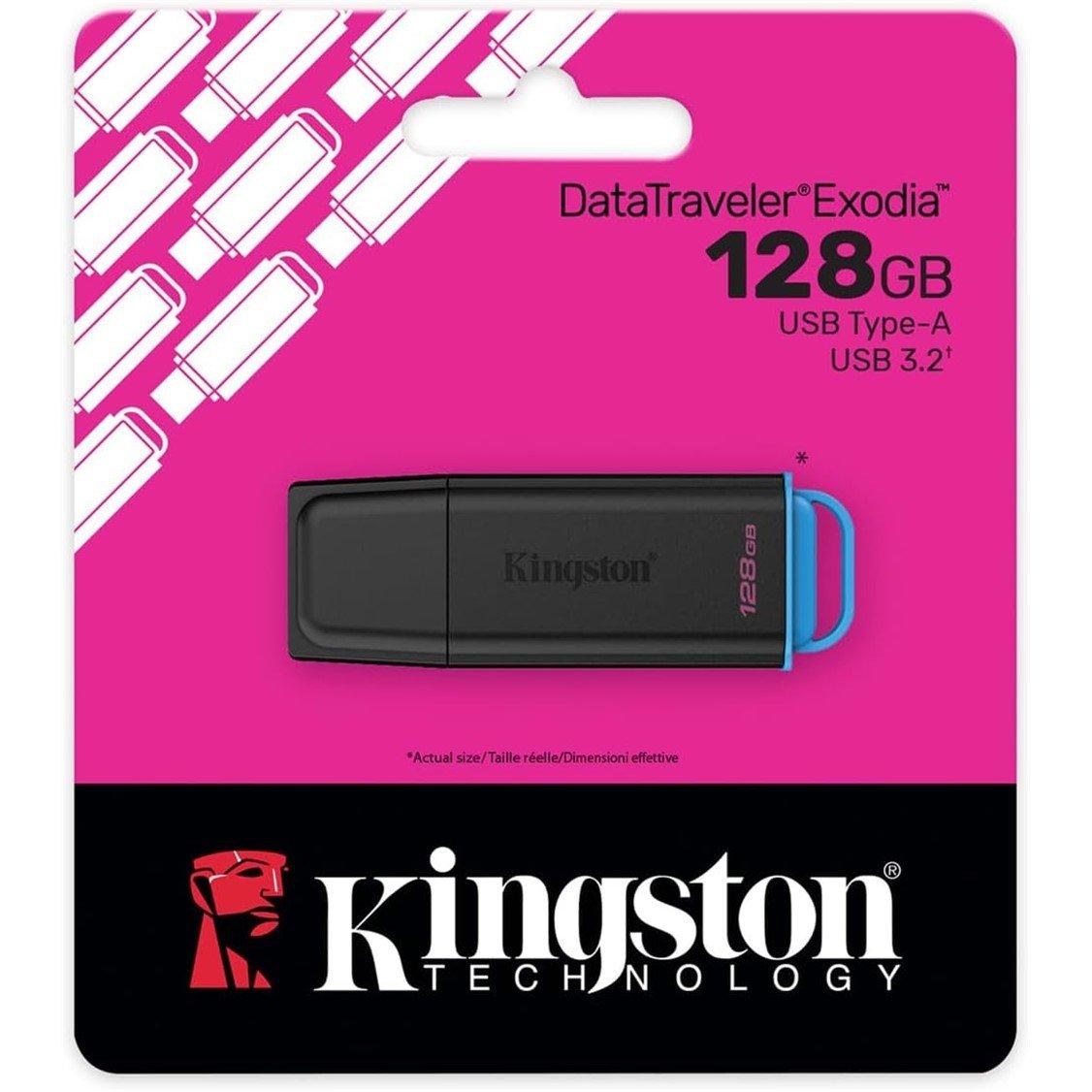 Crna - Kingston Technology - 128GB Portable USB 3.2 Gen 1 DataTraveler Exodia Black/Blue - 2