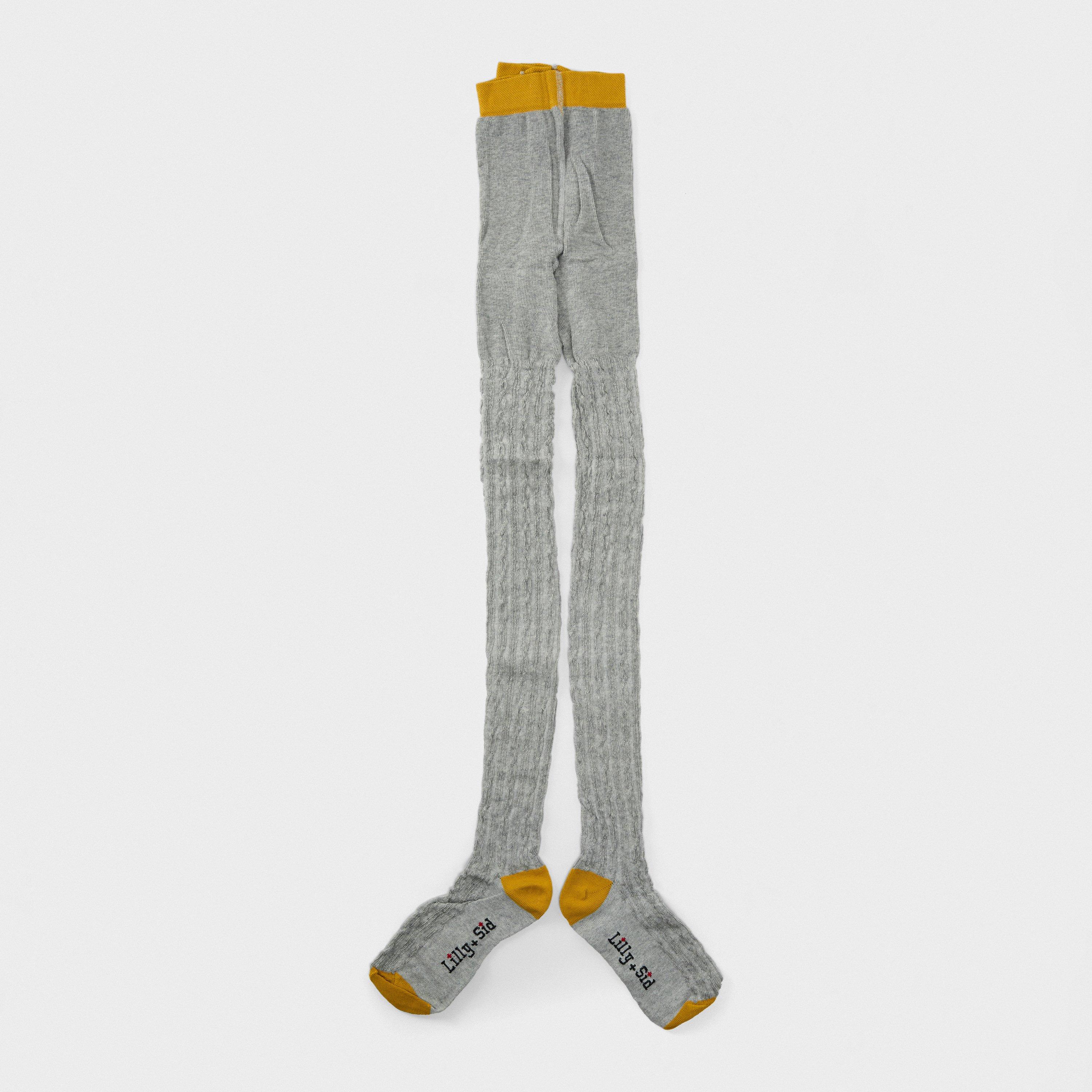 Grey - Lilly and Sid - Kids' Opaque Tights - 1