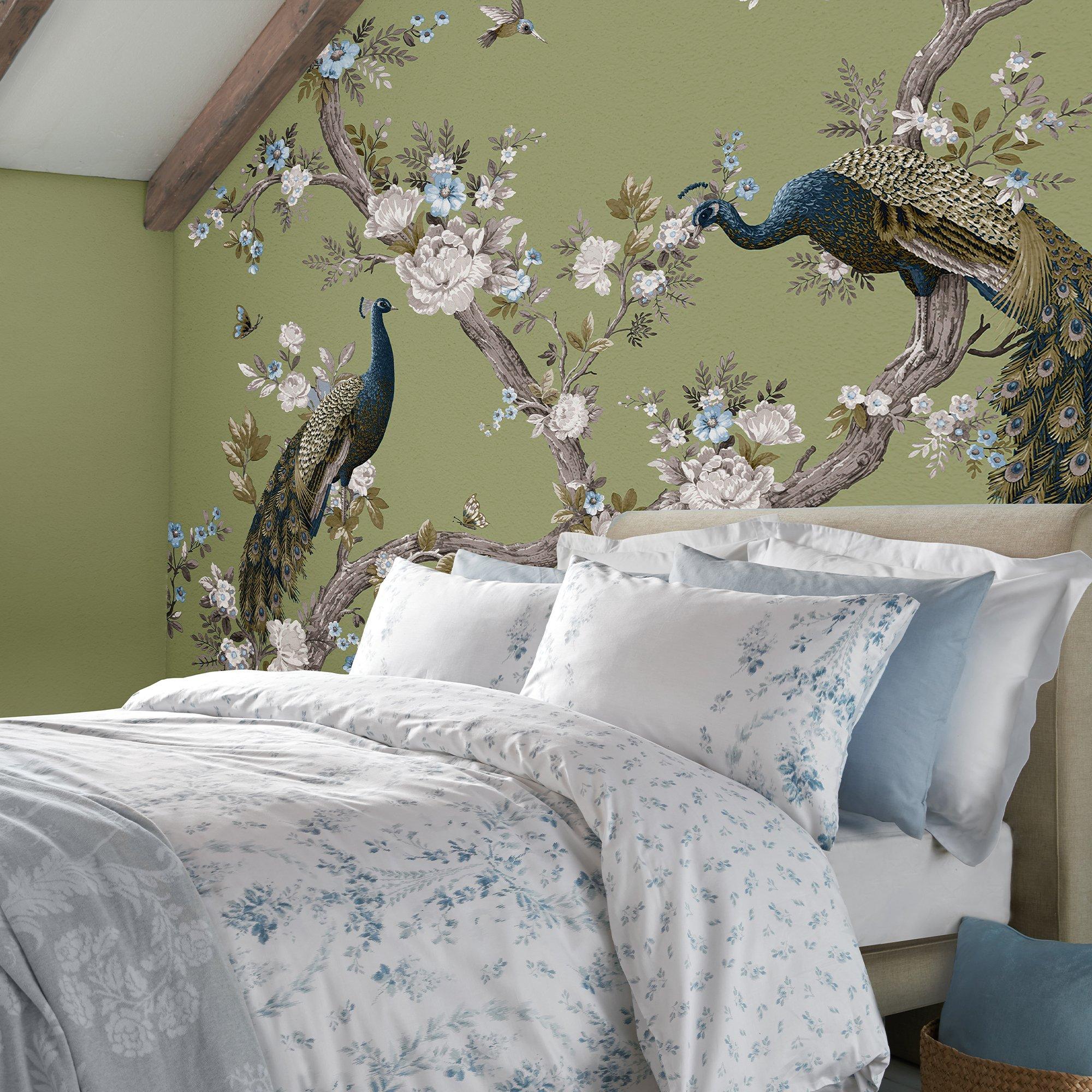 Green - Laura Ashley - Belvedere Hedgerow Fixed Size Mural - 1