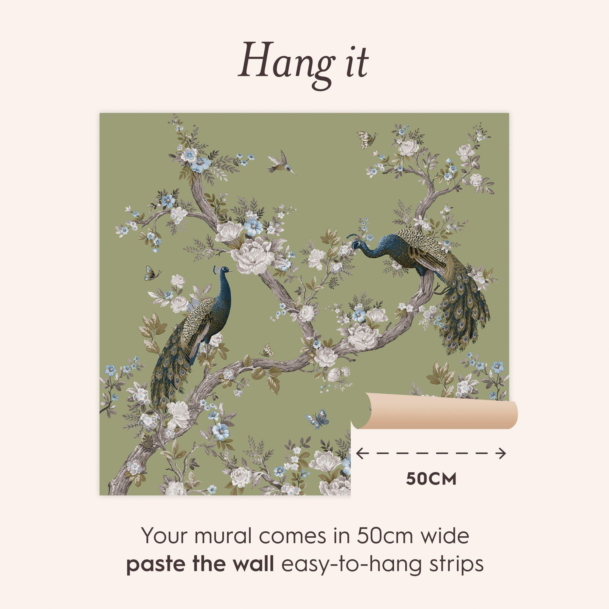 Green - Laura Ashley - Belvedere Hedgerow Fixed Size Mural - 3