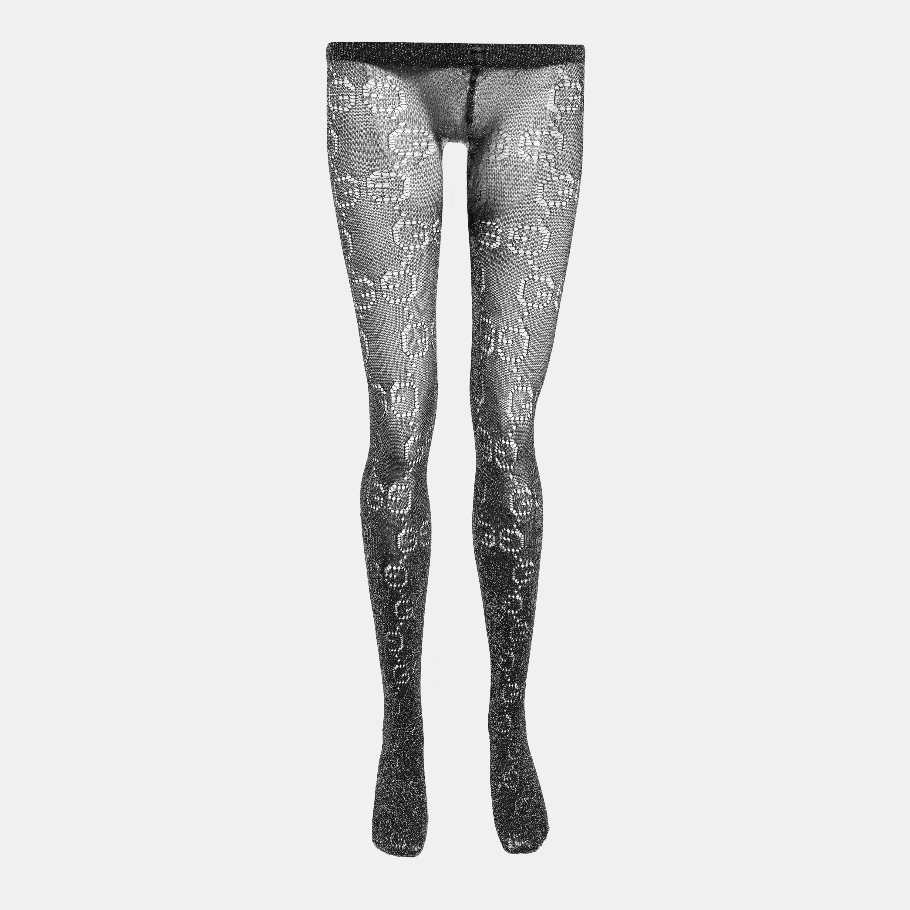 Black/Grey - Gucci - Patterned Tights - 1