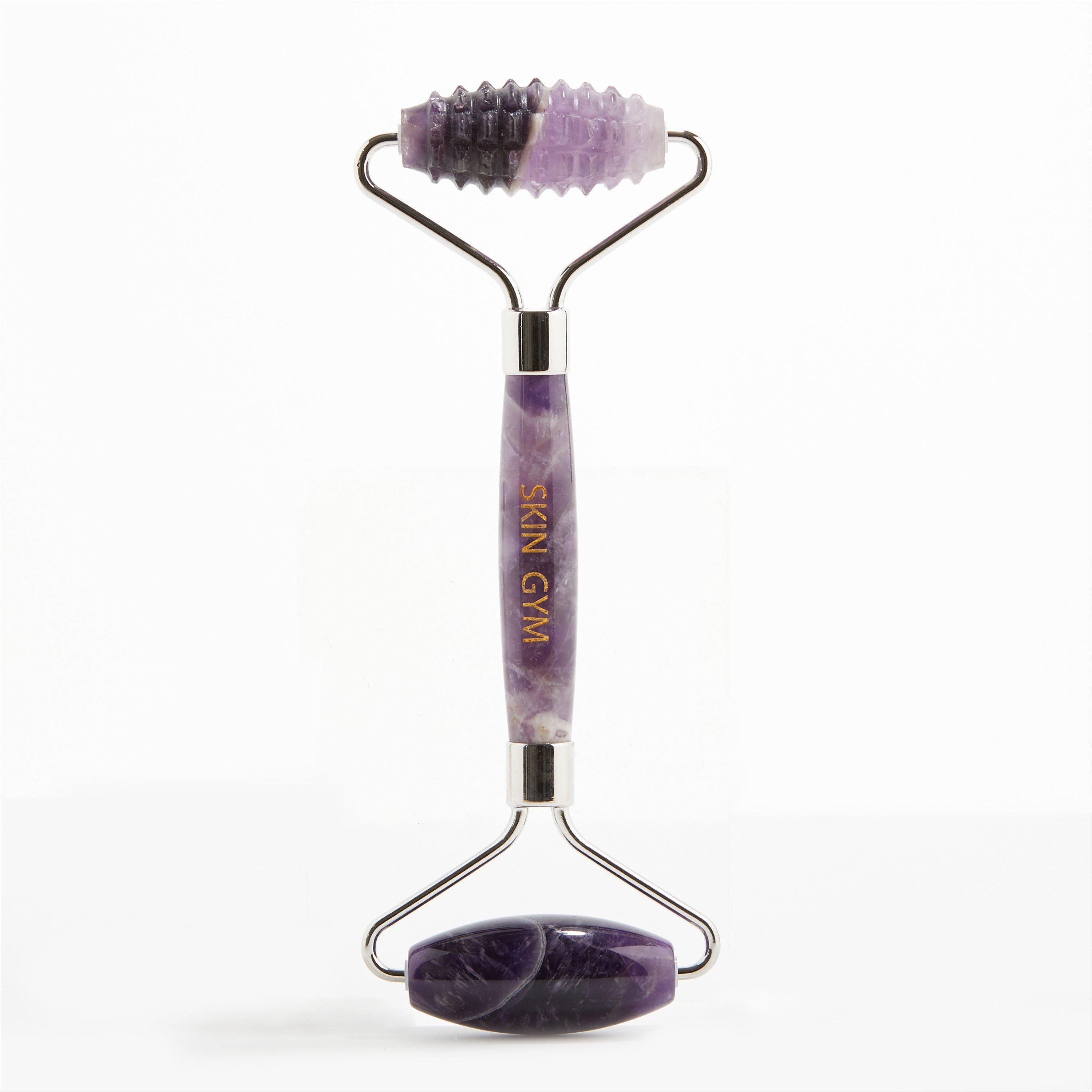Purple - Skin Gym - Amethyst 2D Texturized and Smooth Facial Roller - 1