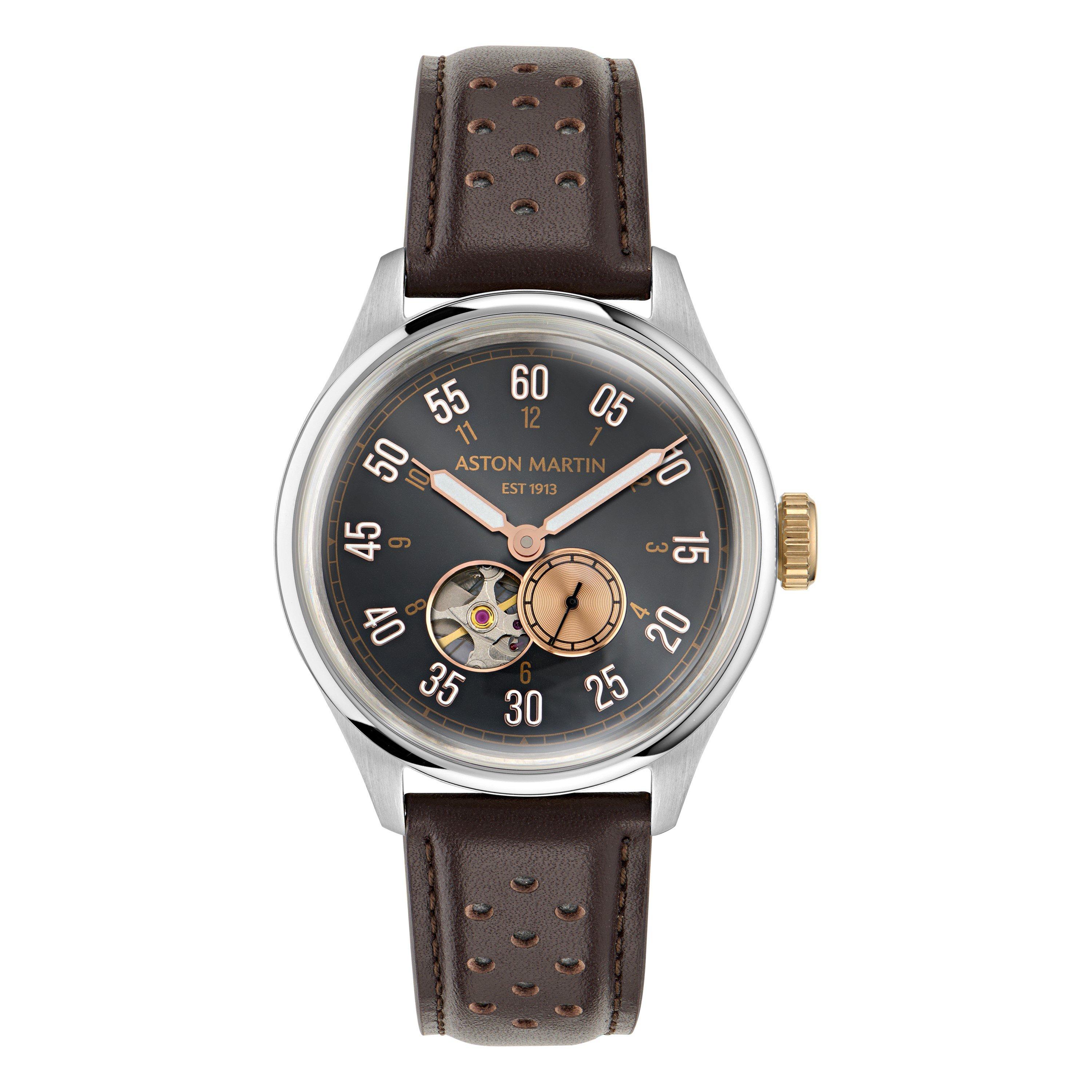 Aston Martin Men's Amr 1913 Automatic Auto Analogue Watch - Black/Silver - 41mm
