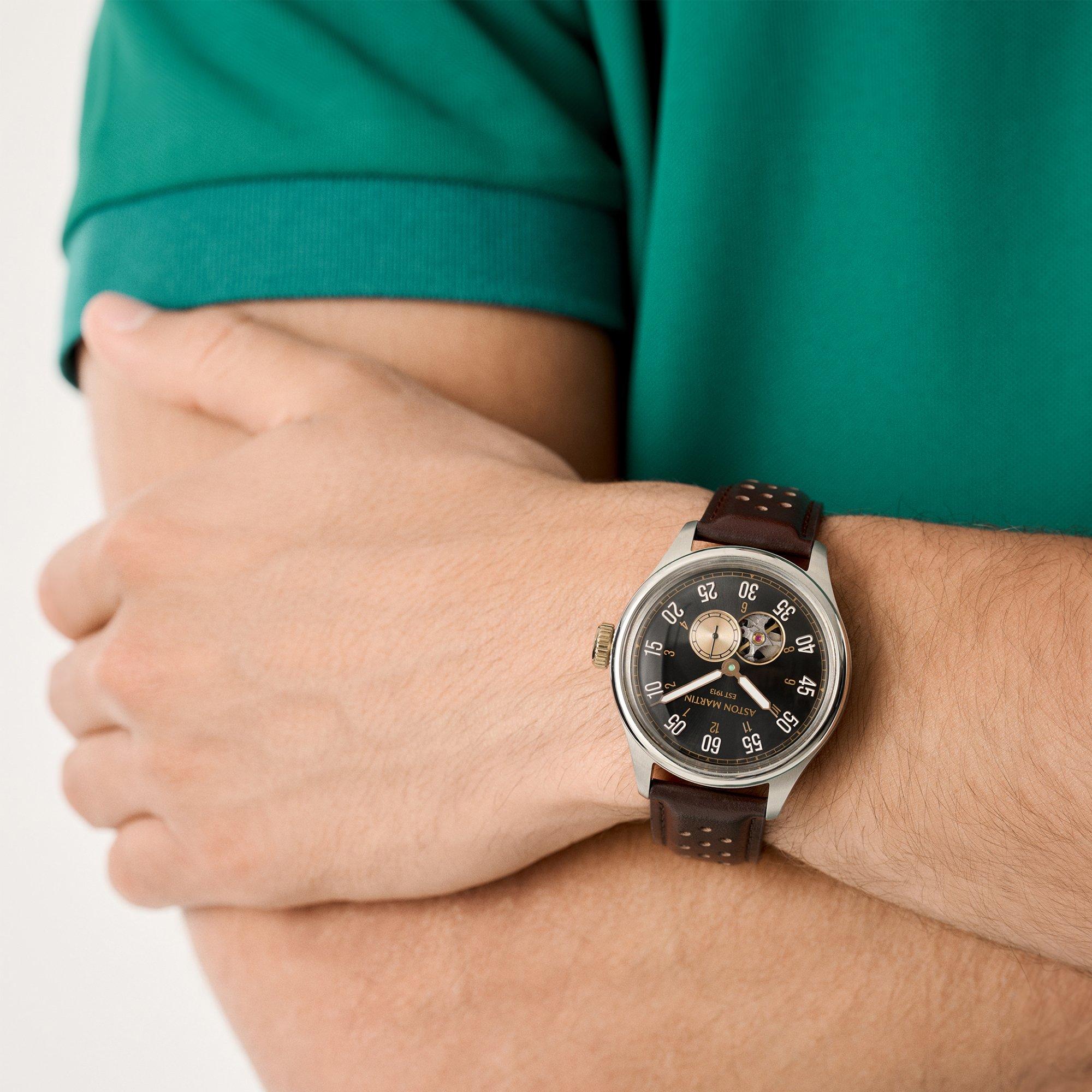 Black/Silver - Aston Martin - Men's AMR 1913 Automatic Auto Analogue Watch - 2