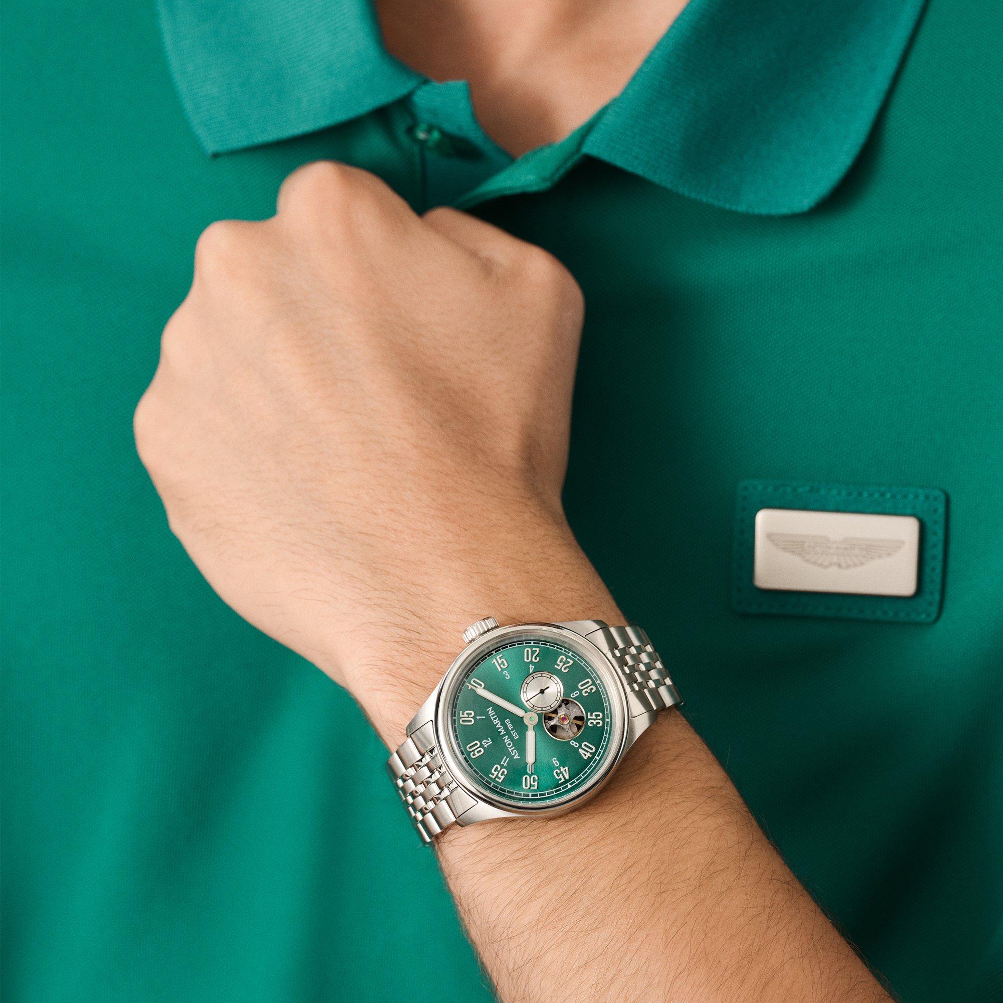Verde/Plata - Aston Martin - Men's AMR 1913 Automatic Auto Analogue Watch - 2