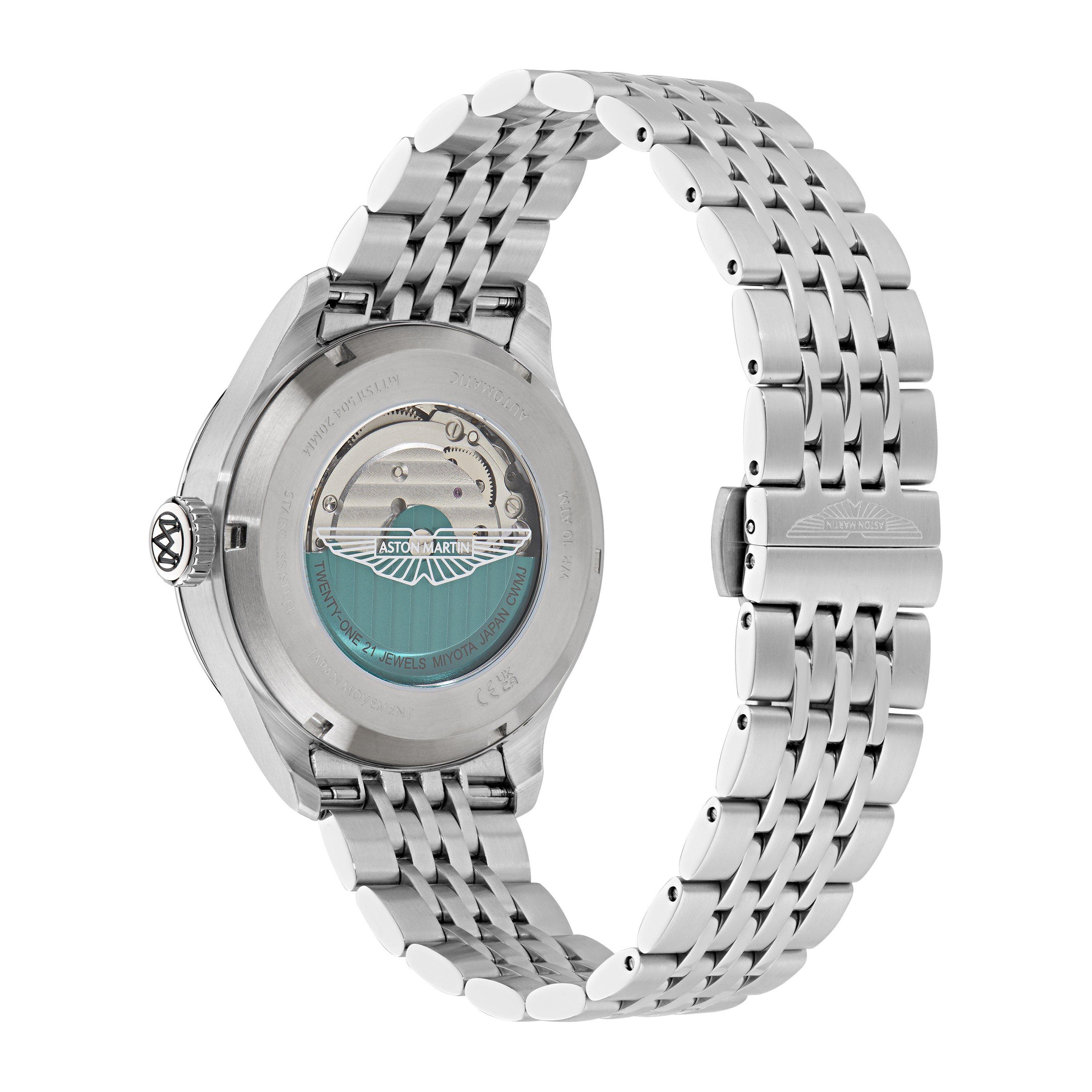 Verde/Plata - Aston Martin - Men's AMR 1913 Automatic Auto Analogue Watch - 4