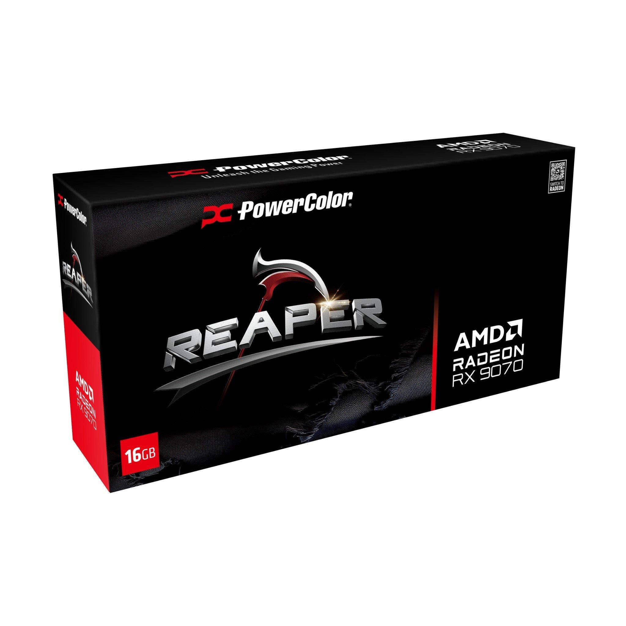 Black - Powercolor - Reaper AMD Radeon™ RX 9070 16GB GDDR6 - 2