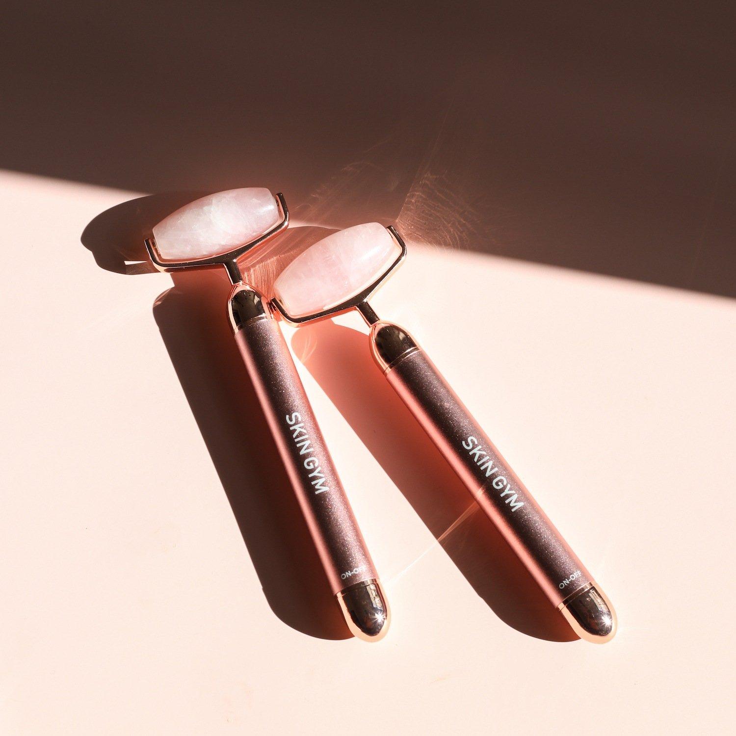 Pink - Skin Gym - Rose Quartz Vibrating Lift & Contour Beauty Roller - 1