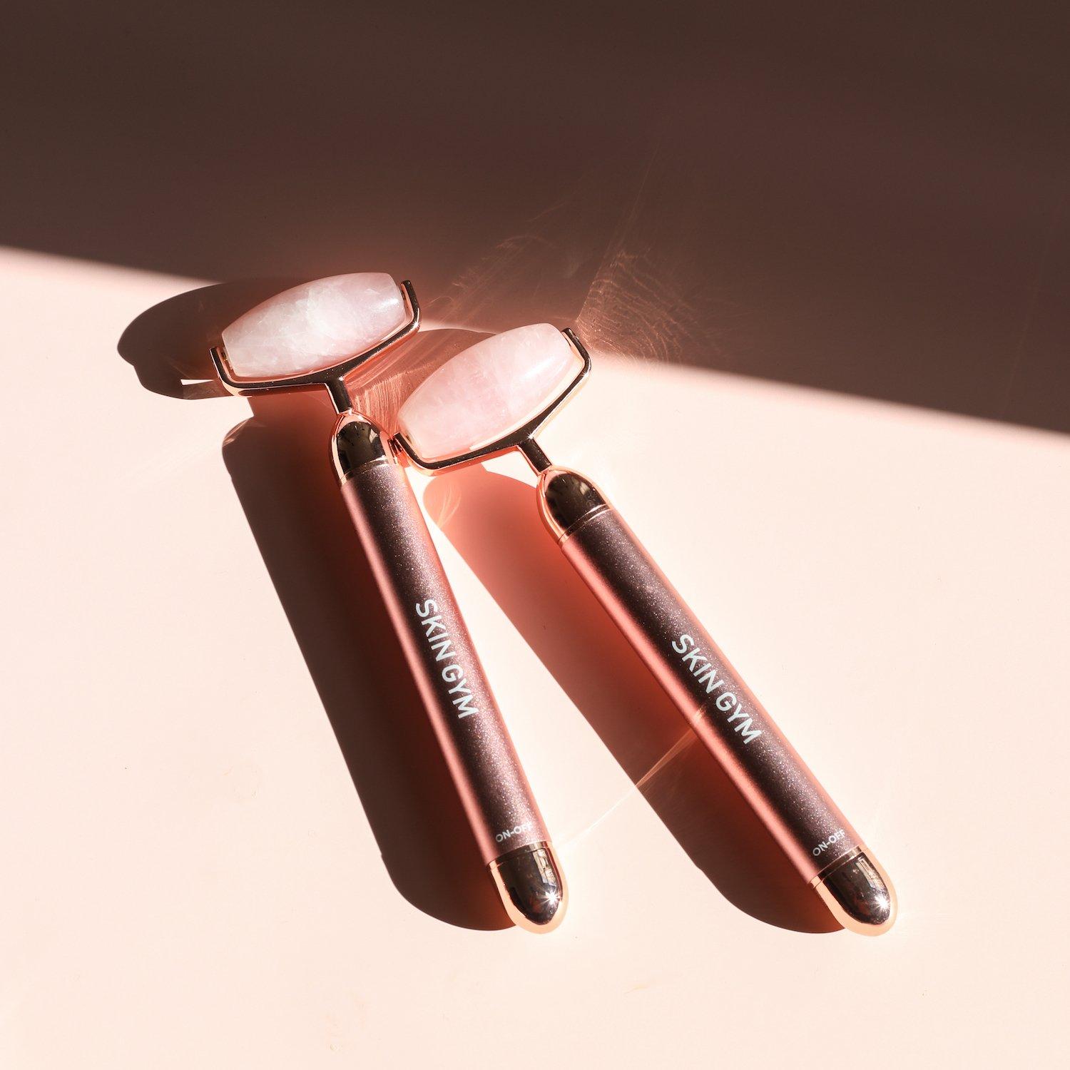 Pink - Skin Gym - Rose Quartz Vibrating Lift & Contour Beauty Roller - 2