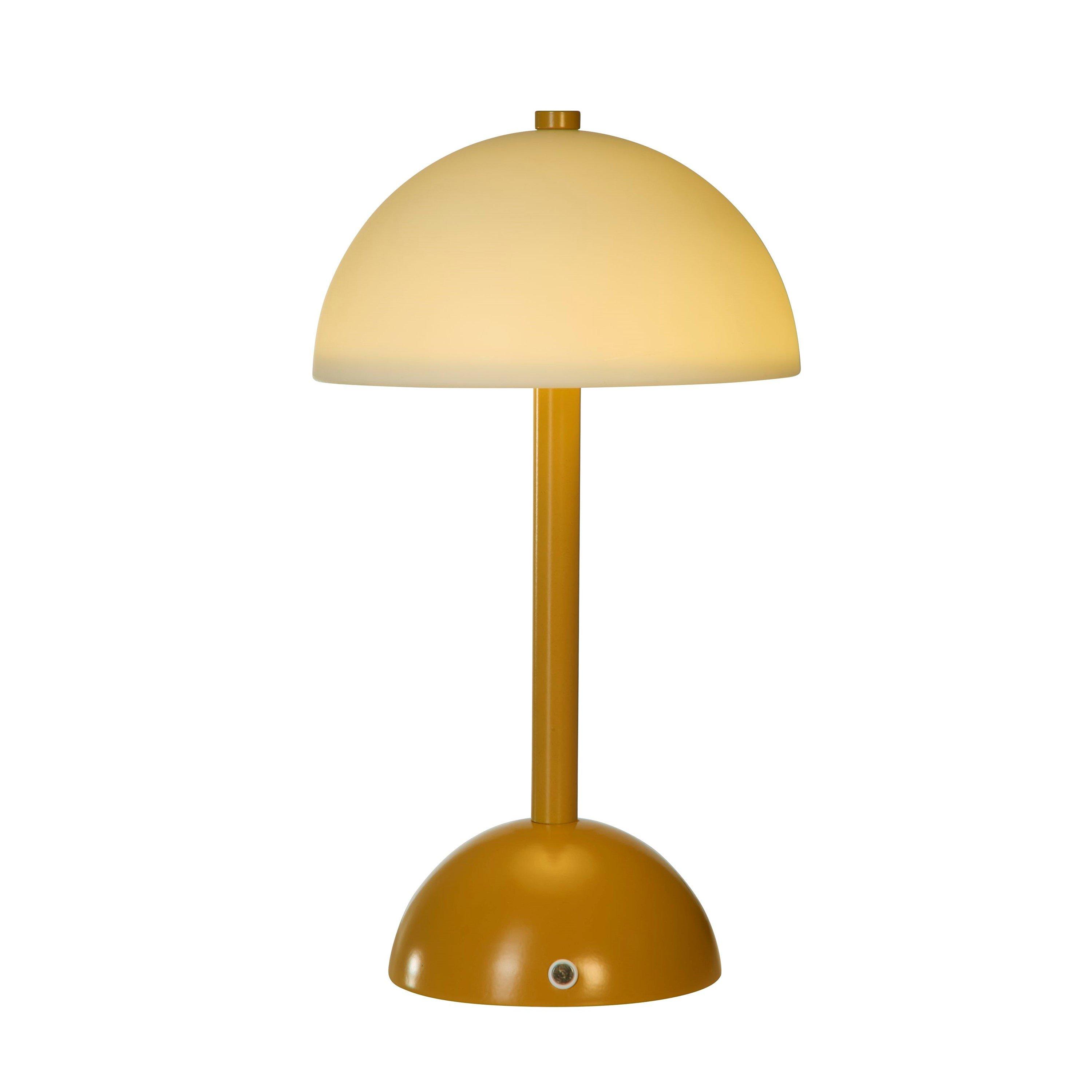 Mustard & White - Lighting Collection - Rechargeable Glass Shade Table Lamp - 2