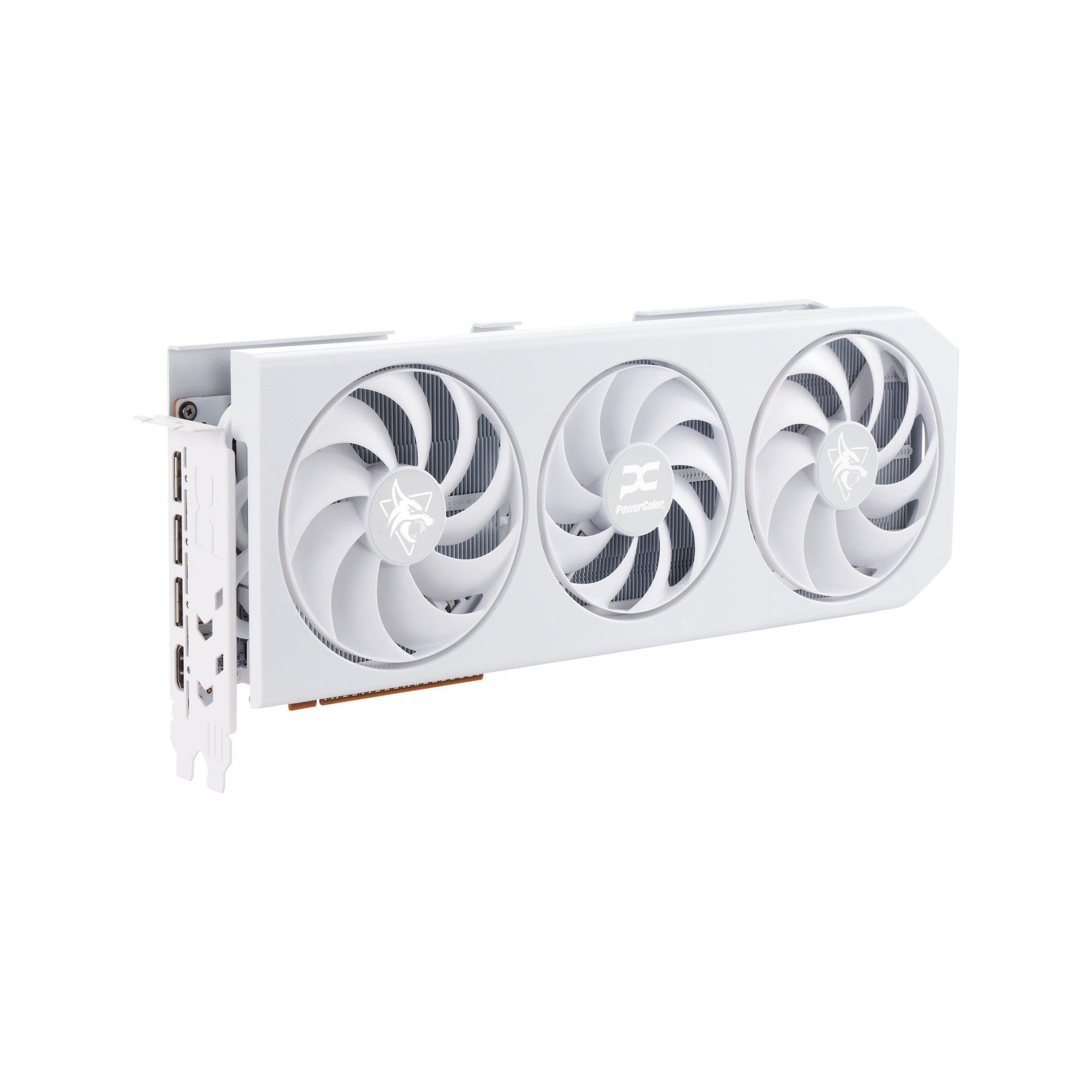 White - Powercolor - Hellhound Spectral White AMD Radeon™ RX 9070 XT 16GB GDDR6 RX9070XT 16G-L/OC/WHITE - 3