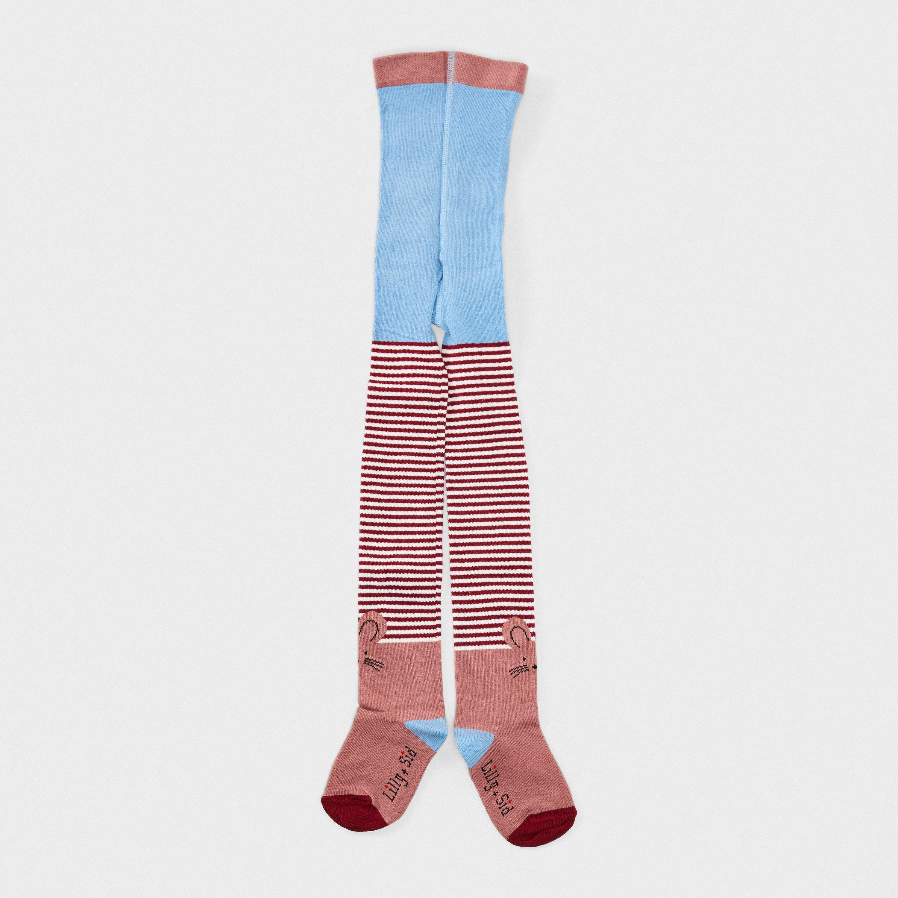Lilly And Sid  Kids' Mouse Patterned Tights - Brown - 3-5 Years