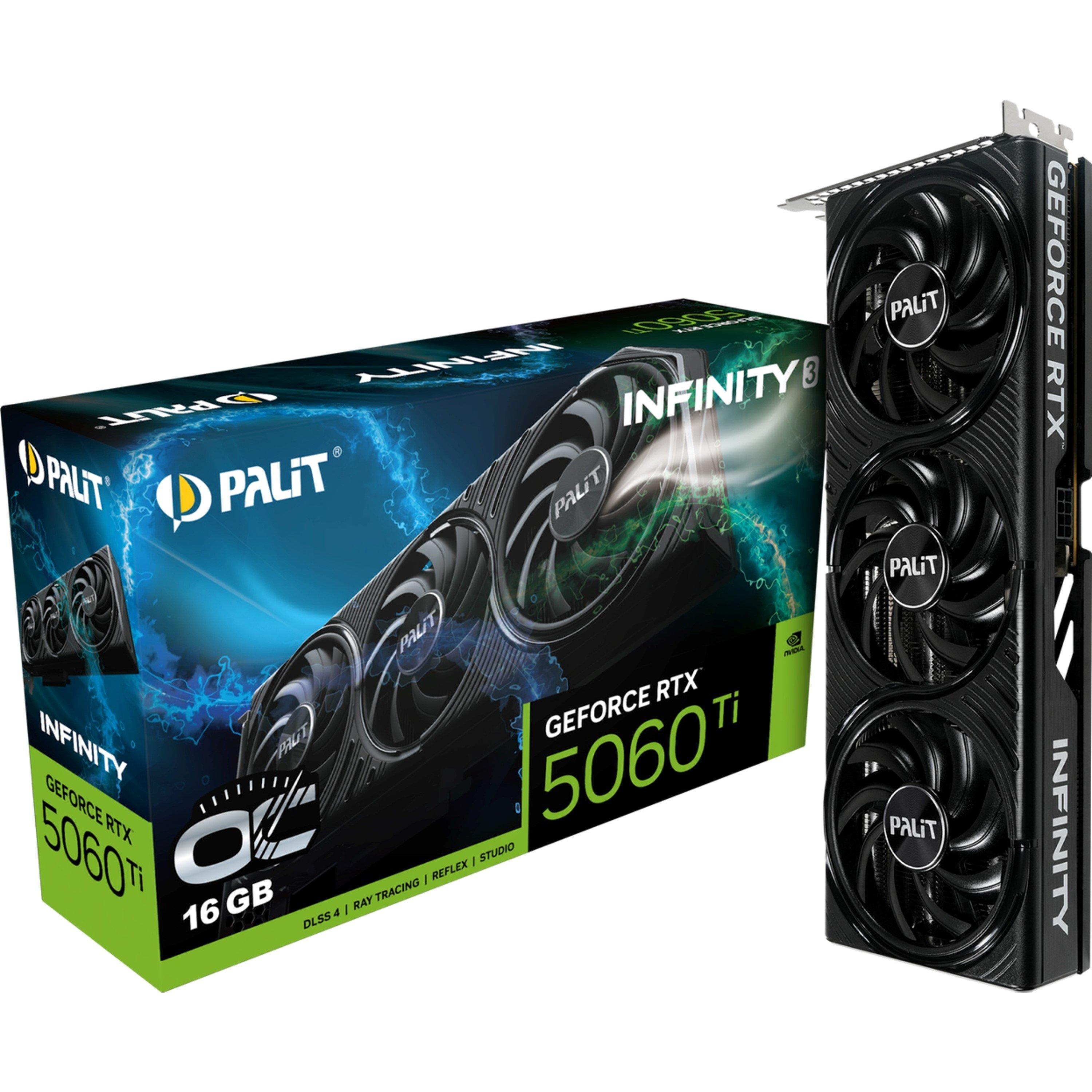Black - PALIT - NVIDIA GeForce RTX 5060 Ti Infinity 3 OC 16GB GDDR7 PCI-Express Graphics Card - 1
