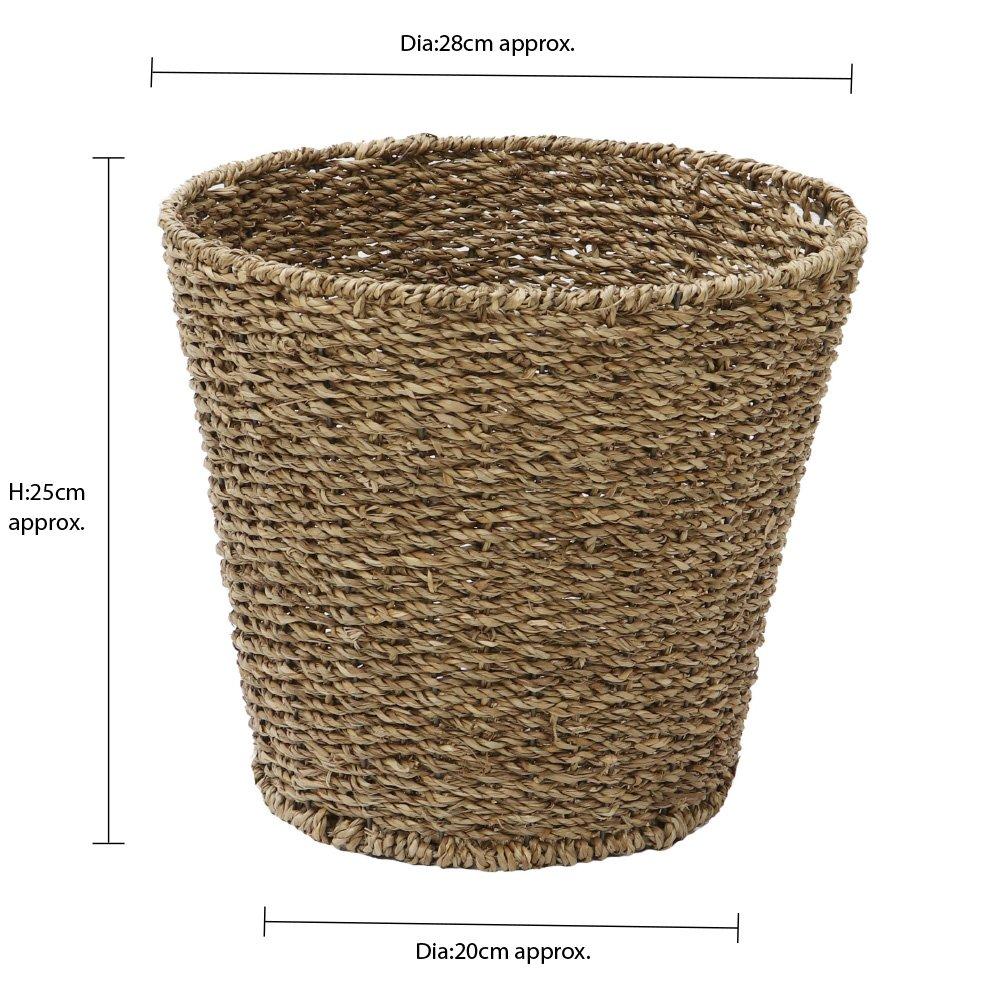 Natural - JVL - Seagrass Square Storage Tray Pack of 6 - 9