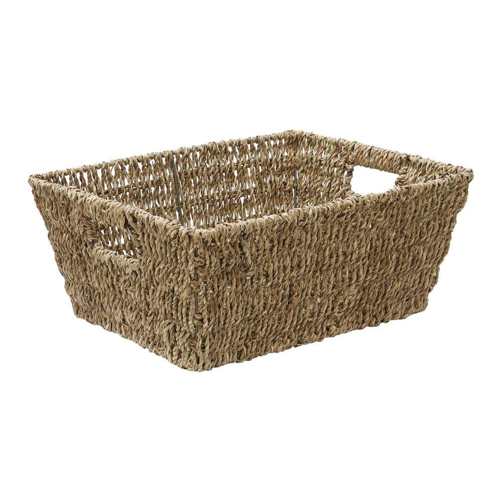 Natural - JVL - Seagrass Rectangular Storage Basket Pack of 6 - 5