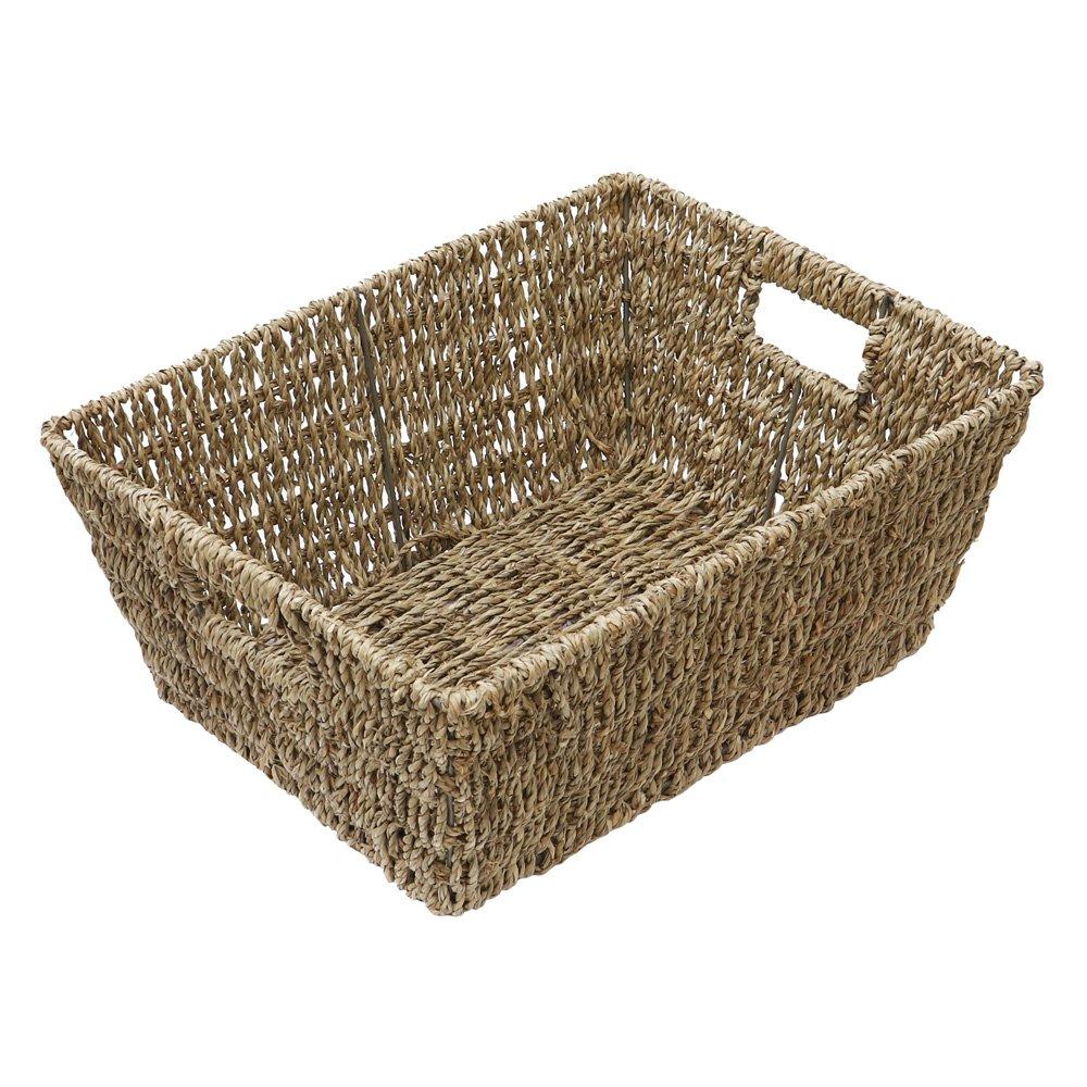 Natural - JVL - Seagrass Rectangular Storage Basket Pack of 6 - 6