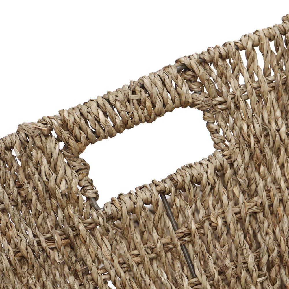 Natural - JVL - Seagrass Rectangular Storage Basket Pack of 6 - 7