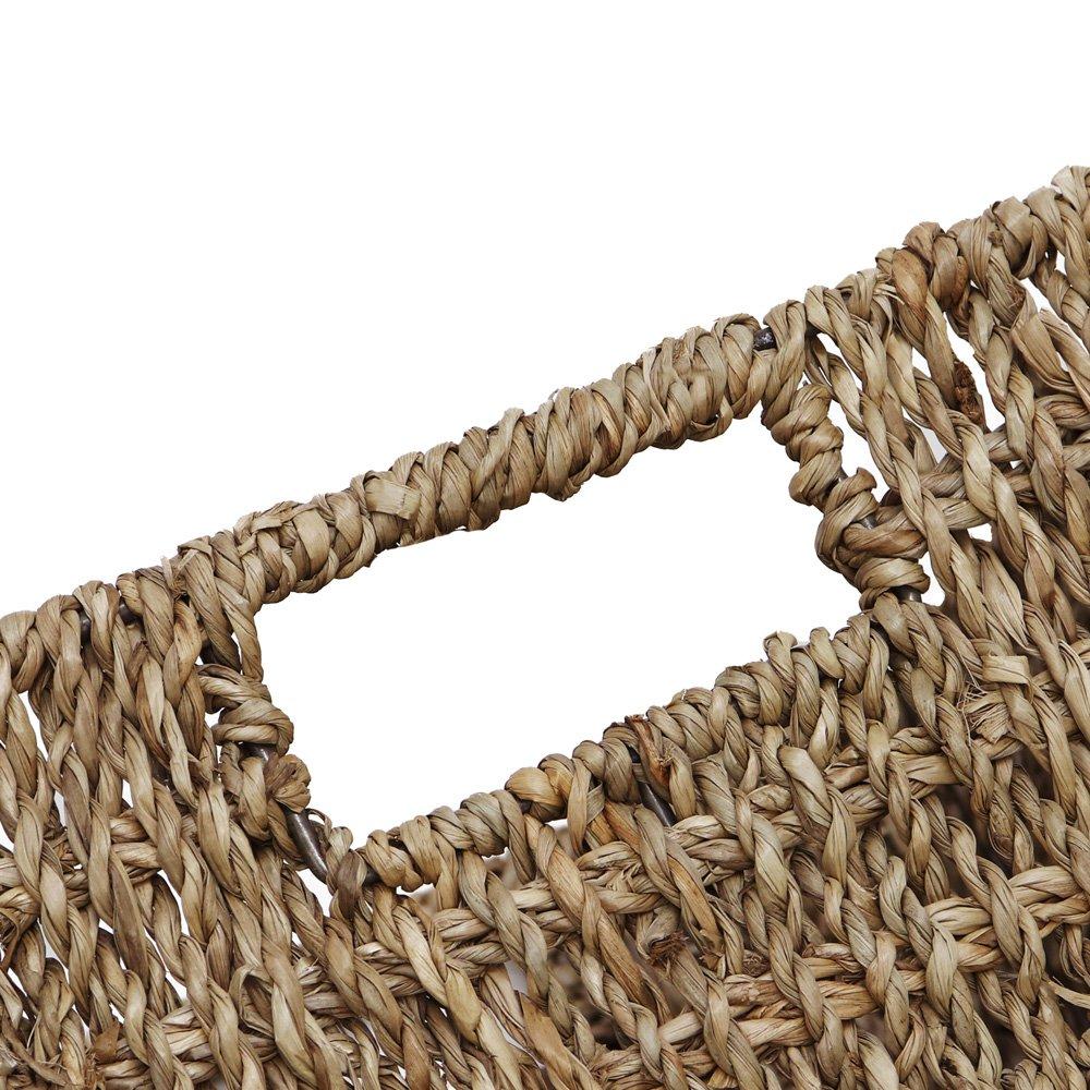 Natural - JVL - Seagrass Set of 3 Square Storage Baskets - 4