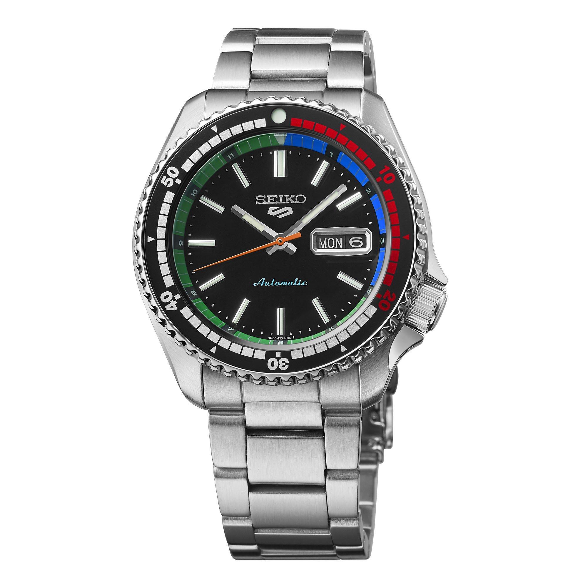 Black/Silver - Seiko - Men's 5 Sports Retro Automatic Auto Analogue Watch - 1