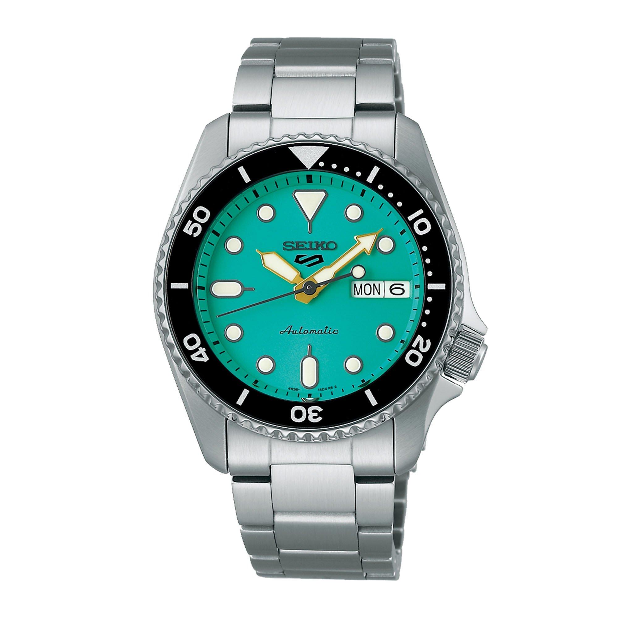 Seiko Men's Automatic Stainless Steel Water Resistant Auto Analogue Watch - Teal/Silver - 38mm