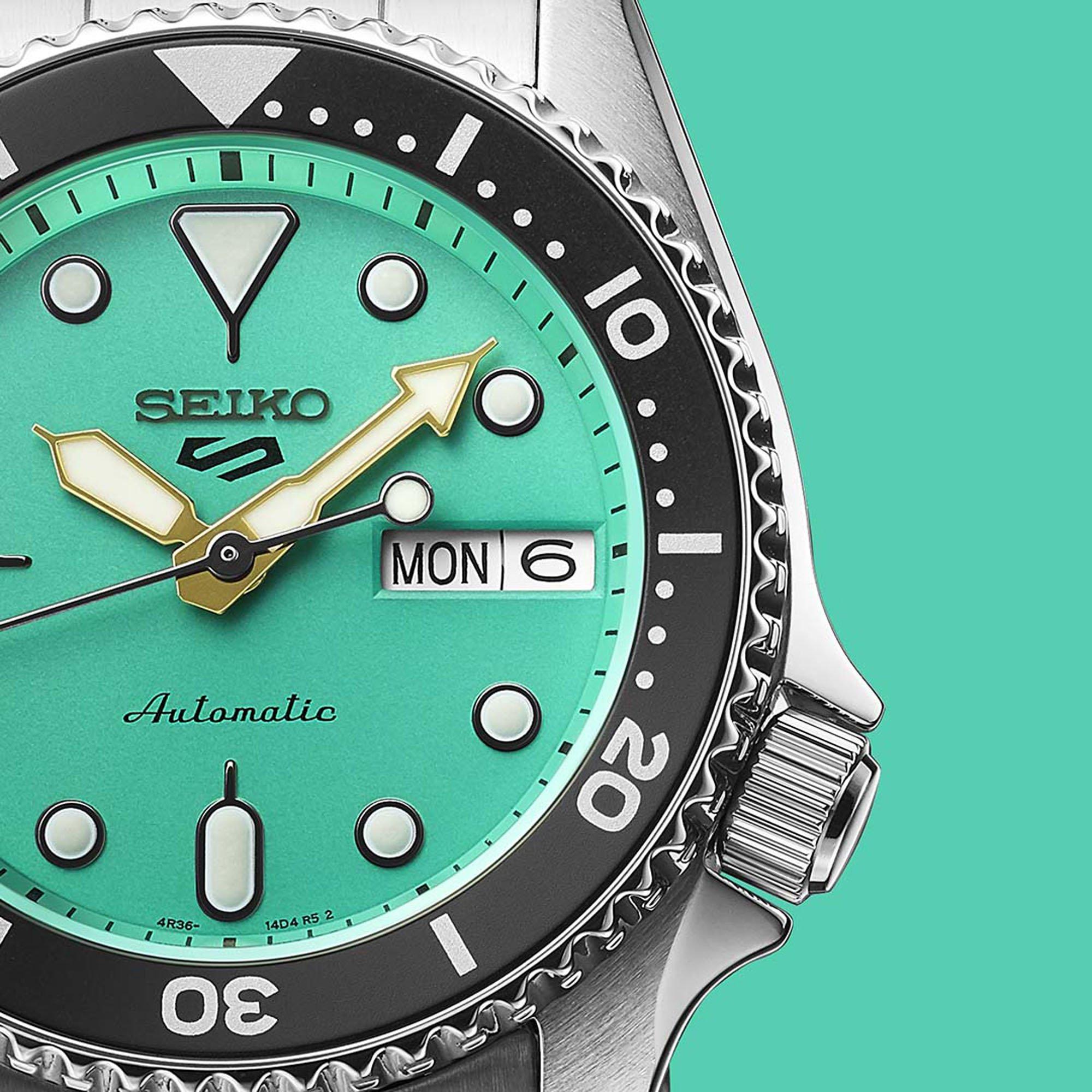 Teal/Silver - Seiko - Men's Sports Auto Analogue Watches - 3